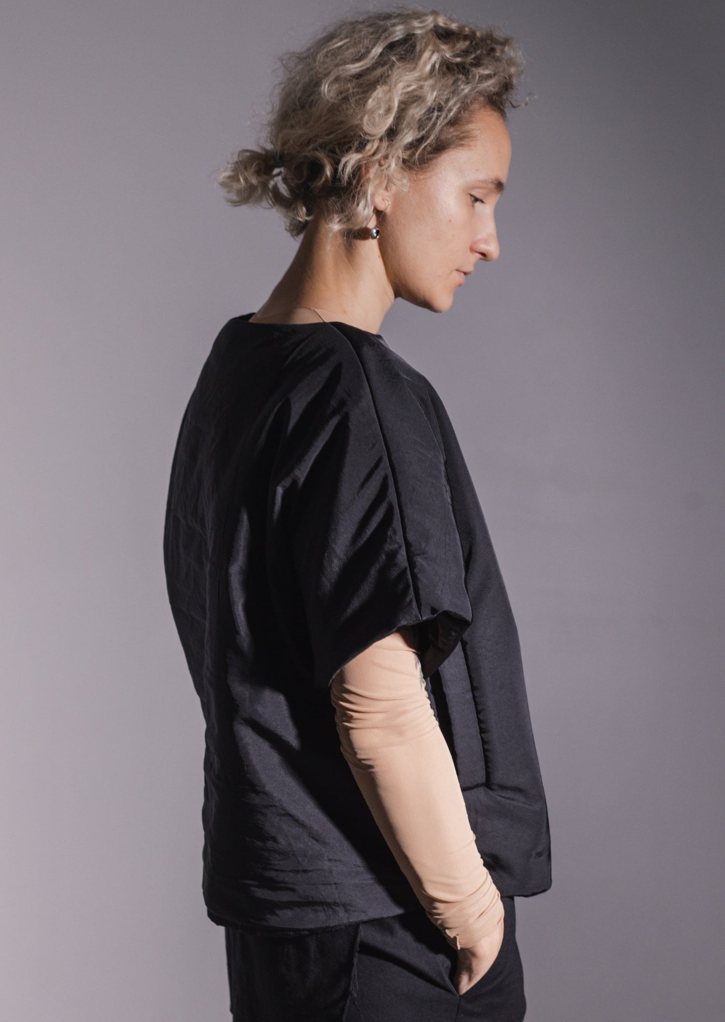 Black insulated vest with pockets