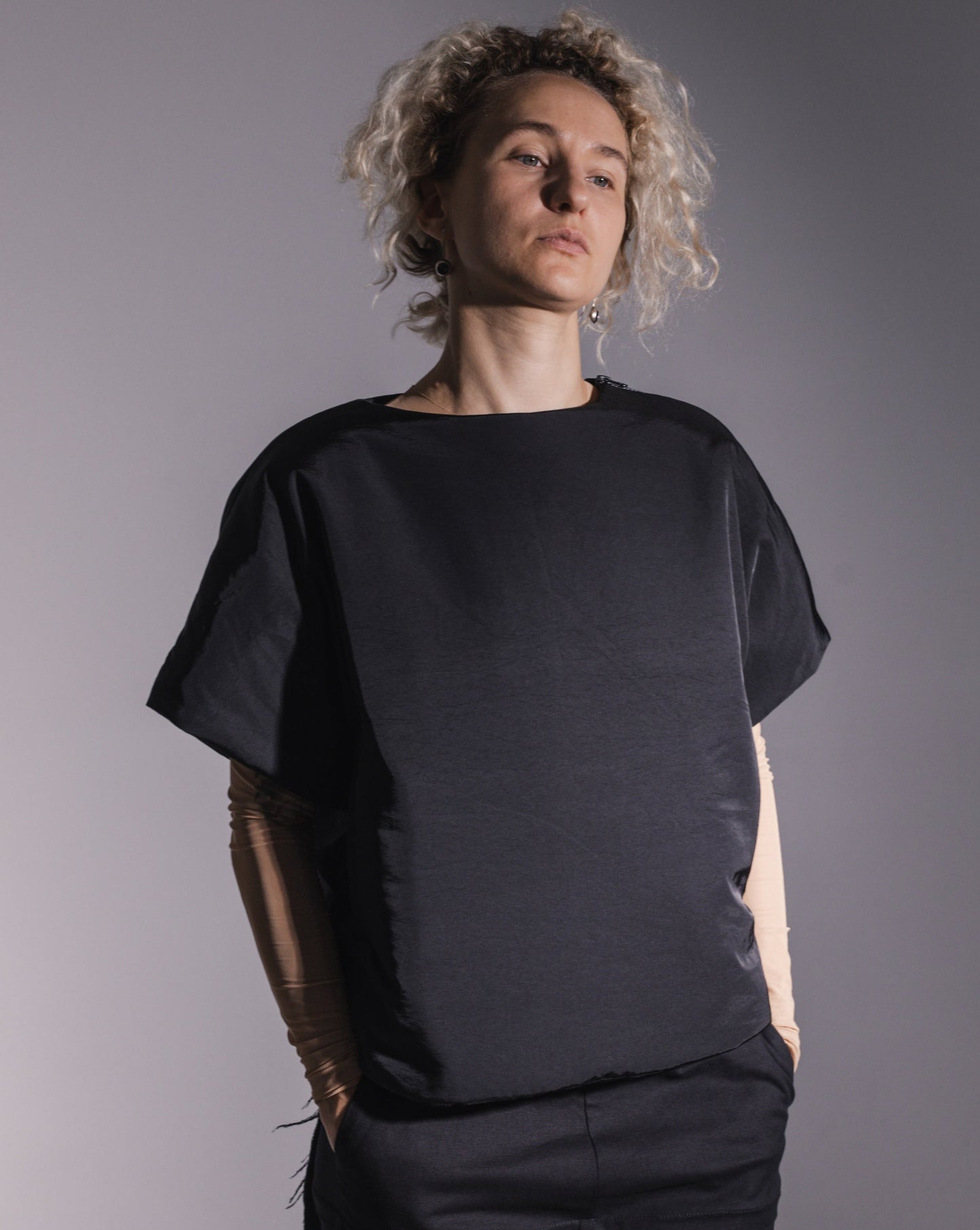 Black insulated vest with pockets