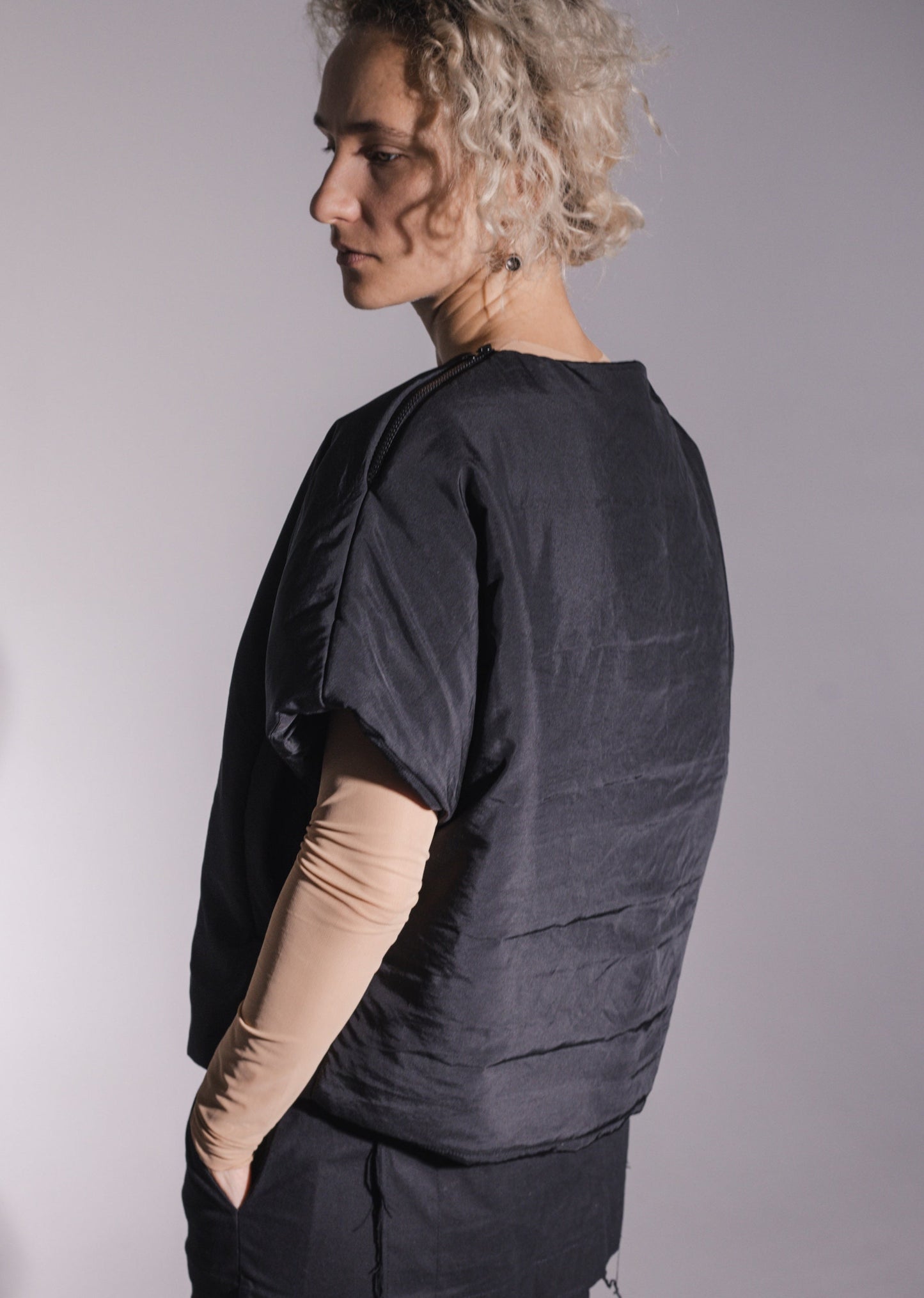Black insulated vest with pockets