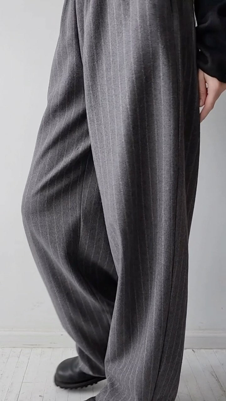 Dark gray wool boyfriends