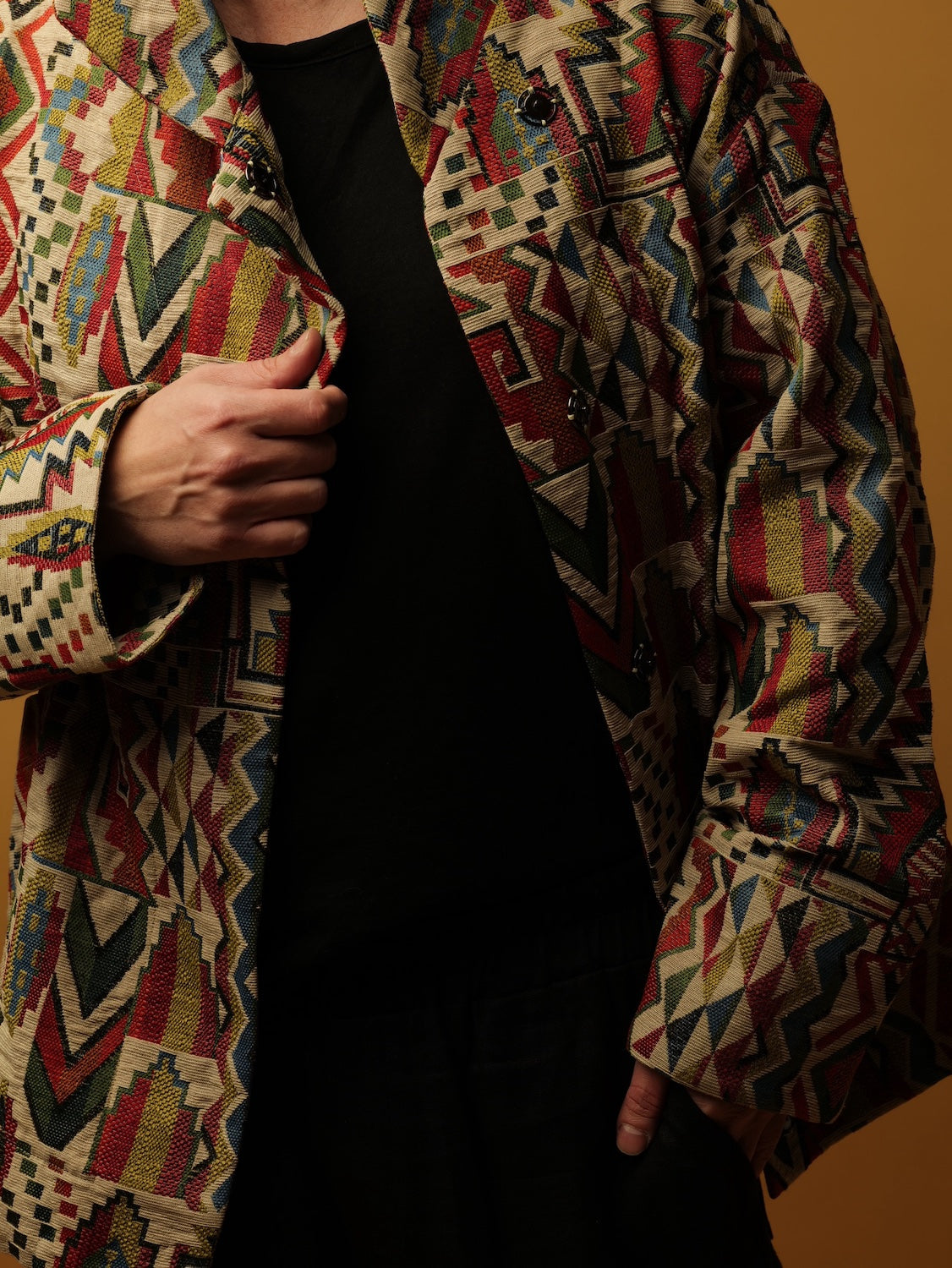 Unisex coat, geometric pattern, 2 colors