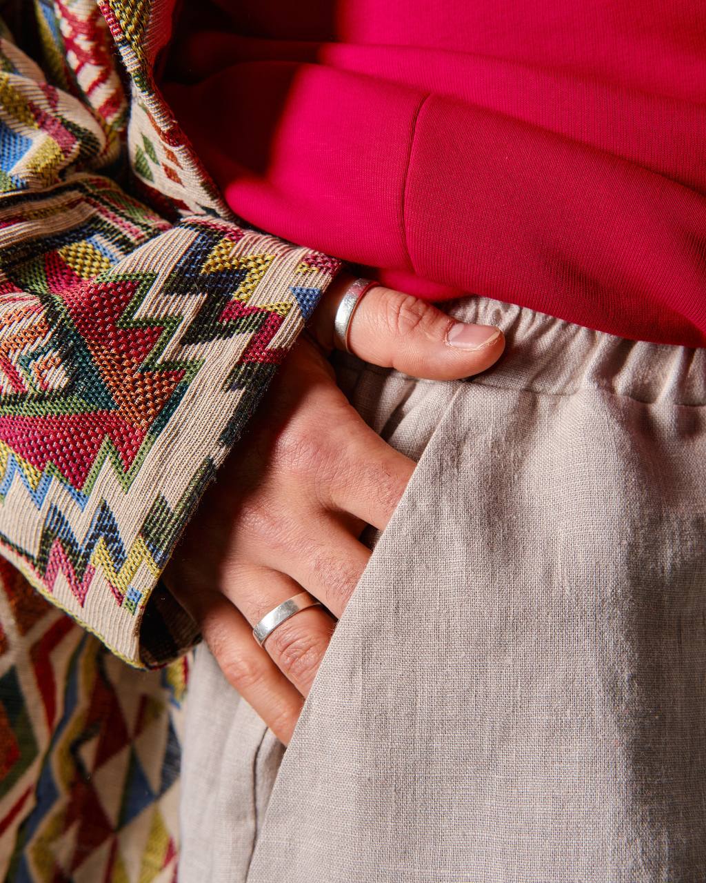 Unisex coat, geometric pattern, 2 colors
