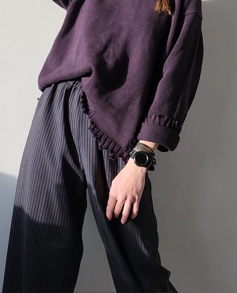 Dark gray wool boyfriends