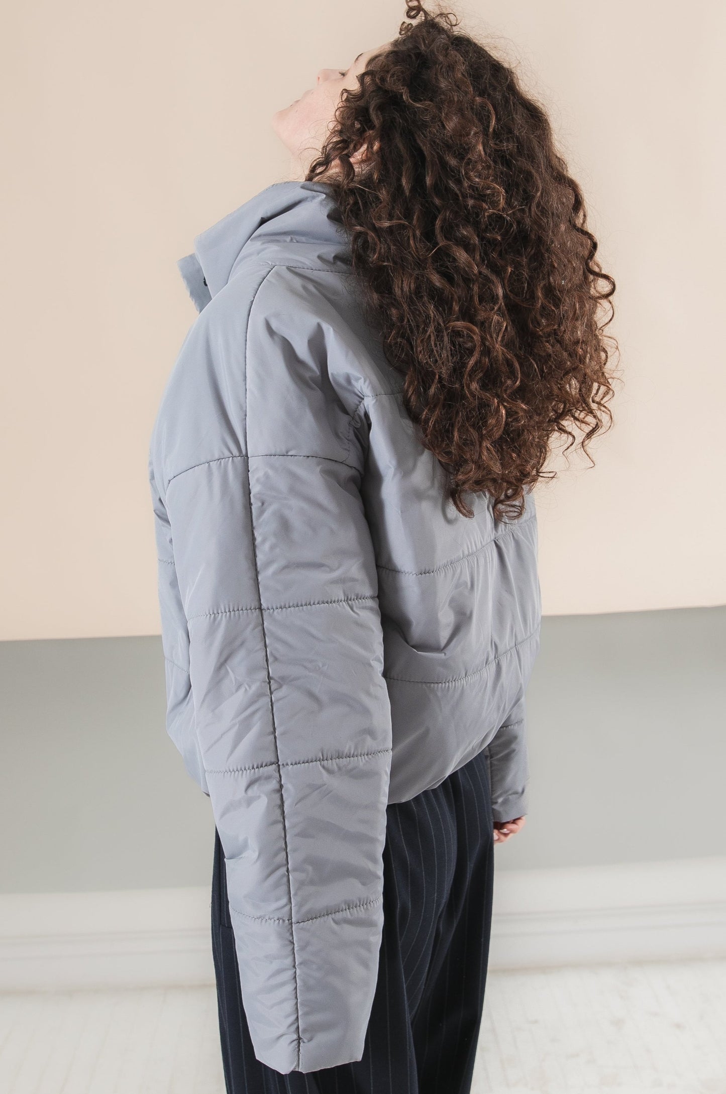 The jacket is insulated quilted