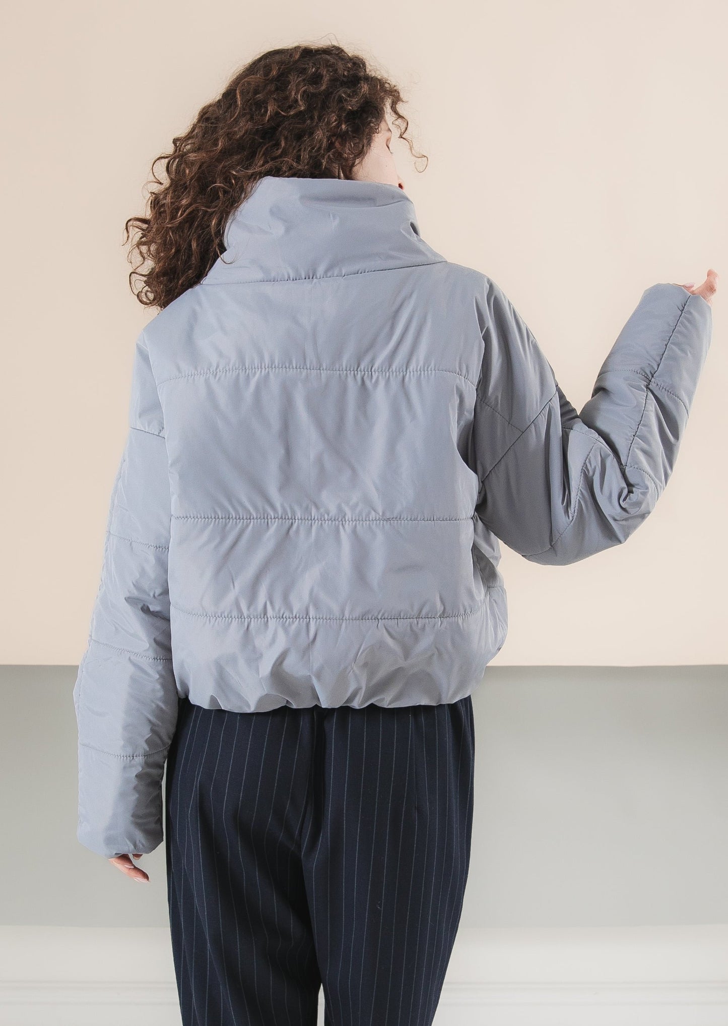 The jacket is insulated quilted