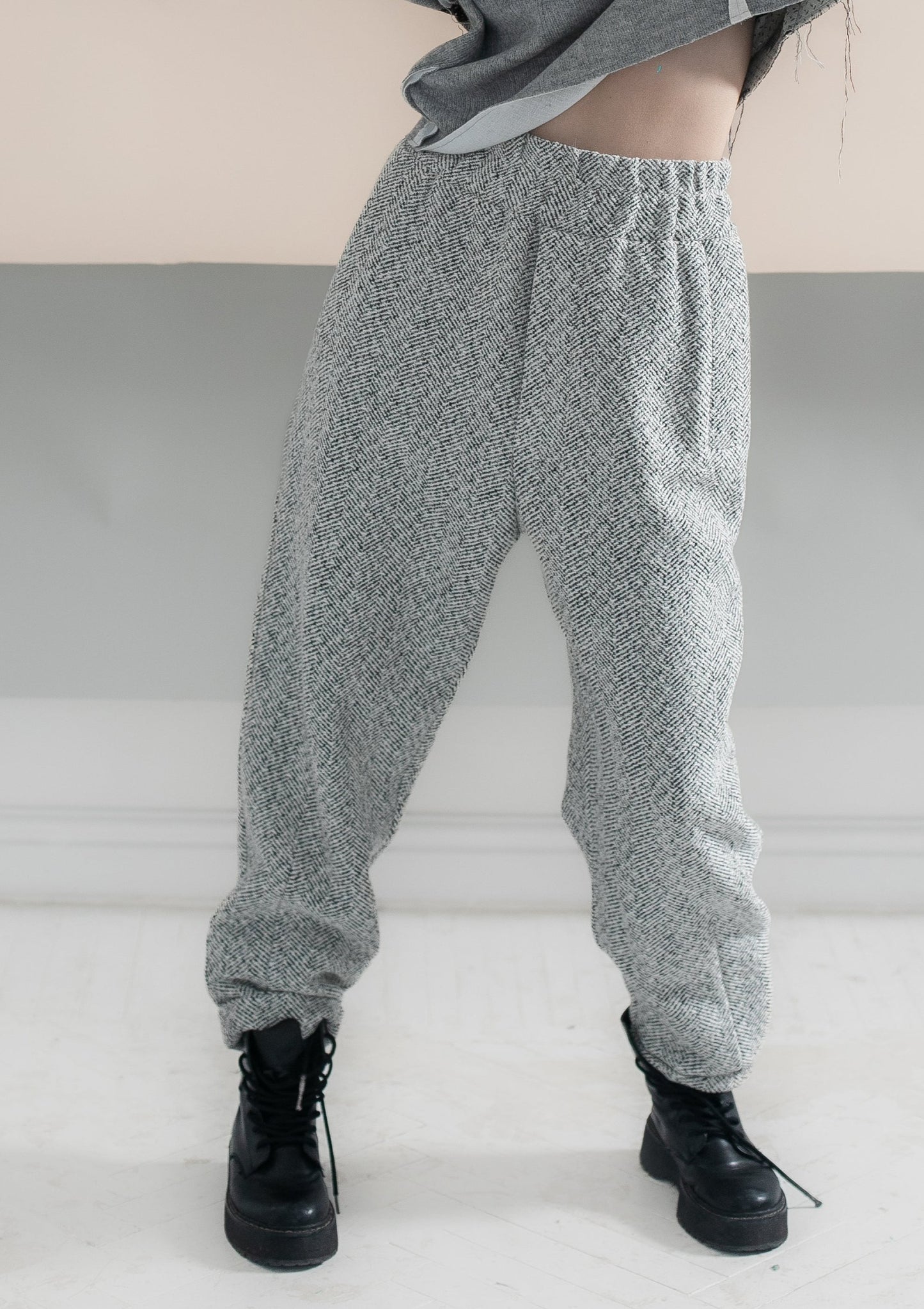 Light gray warm woolen pants