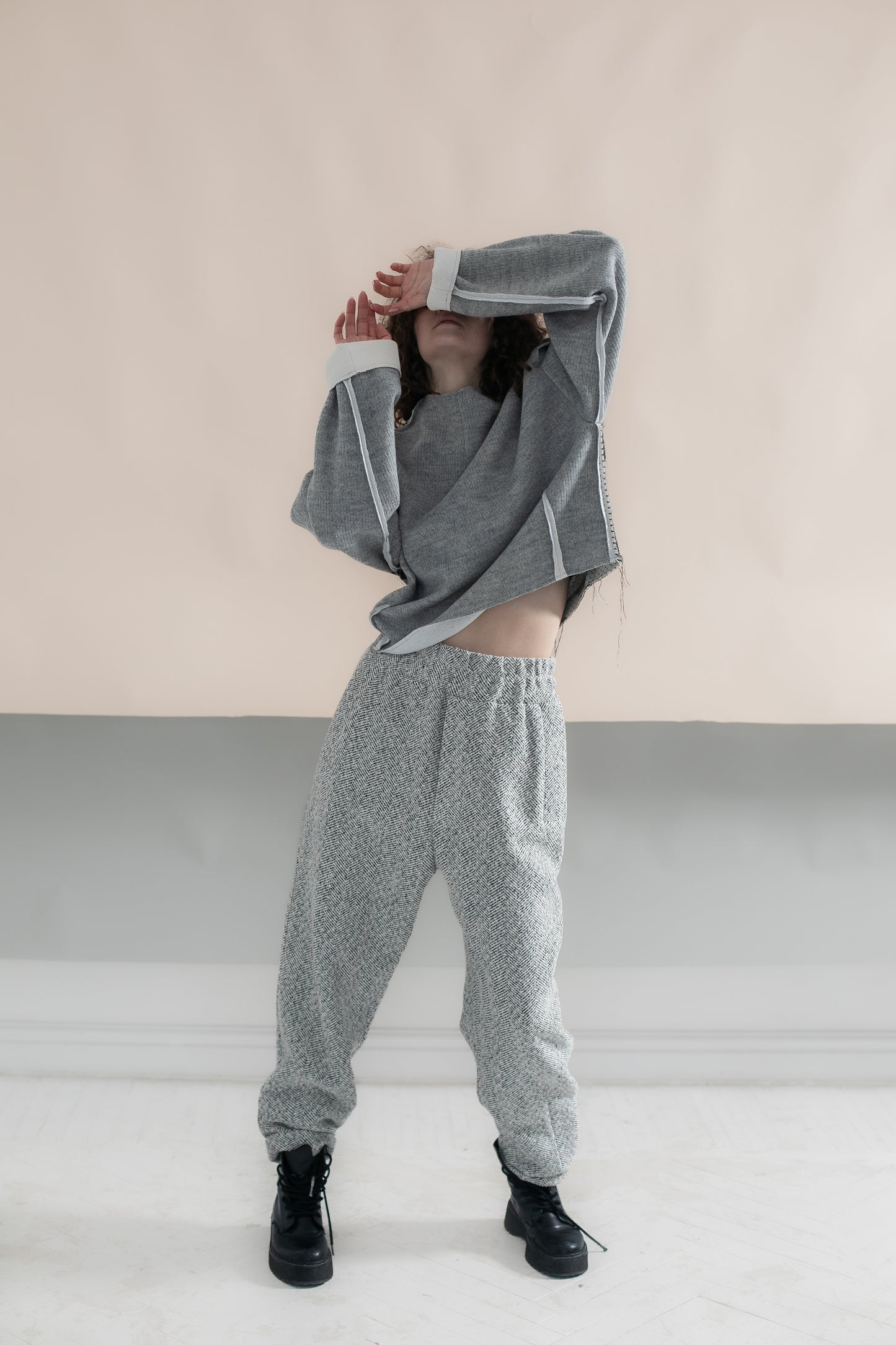Light gray warm woolen pants