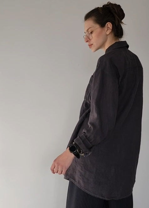 Oversize white linen shirt