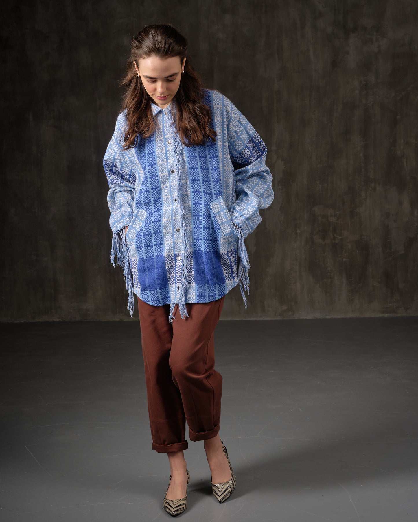 Shirt jacket recycled jacquard with ornament