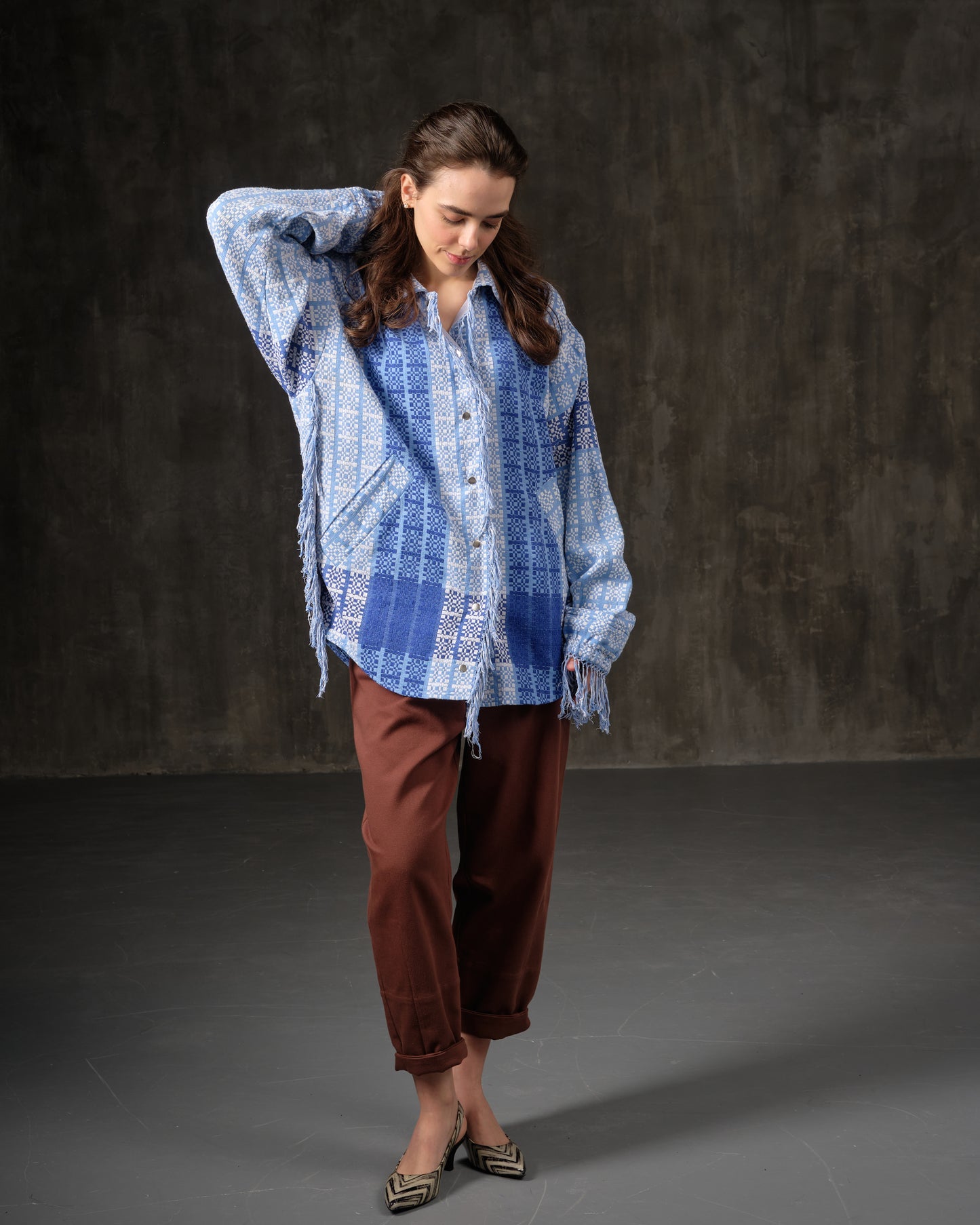 Shirt jacket recycled jacquard with ornament
