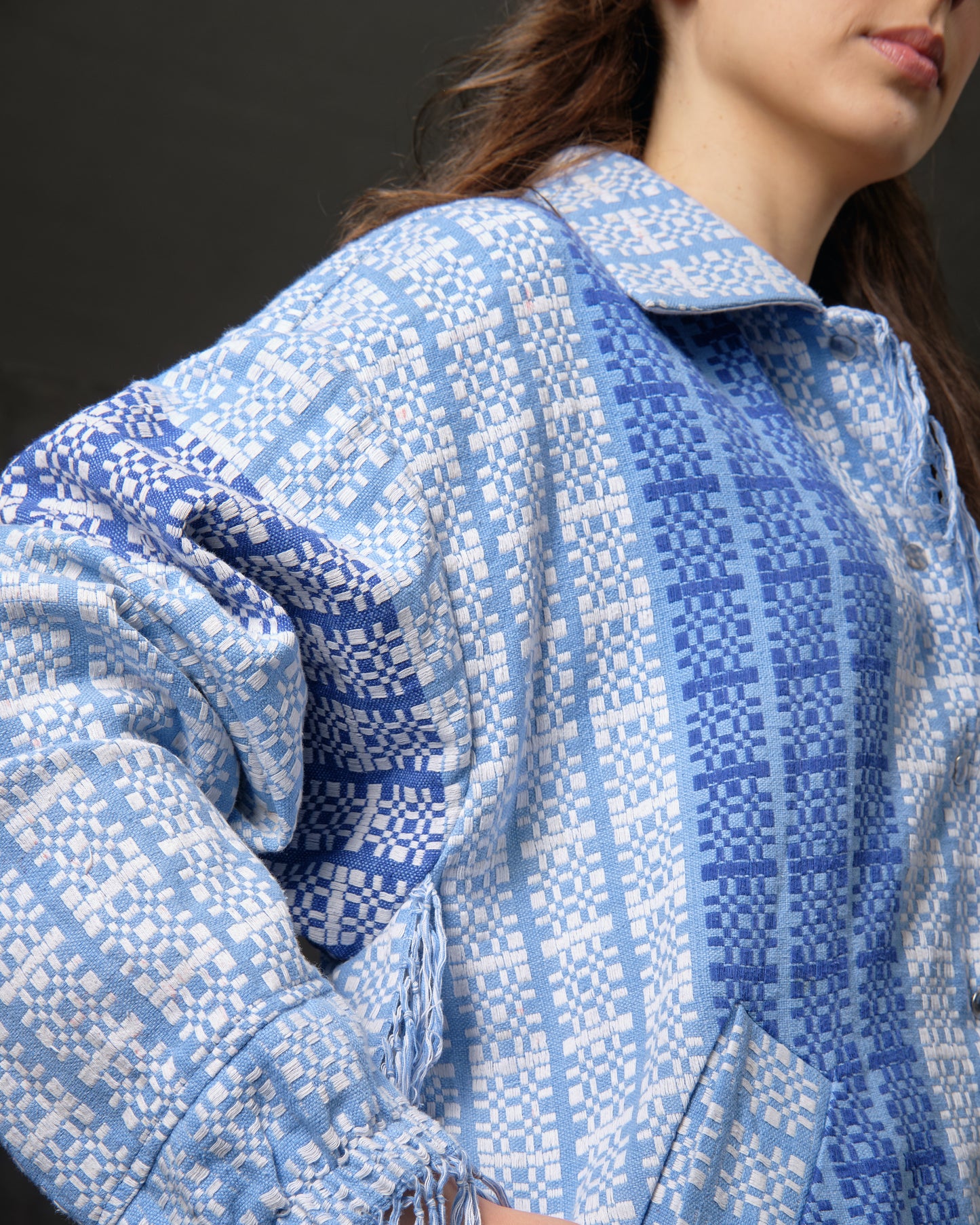 Shirt jacket recycled jacquard with ornament