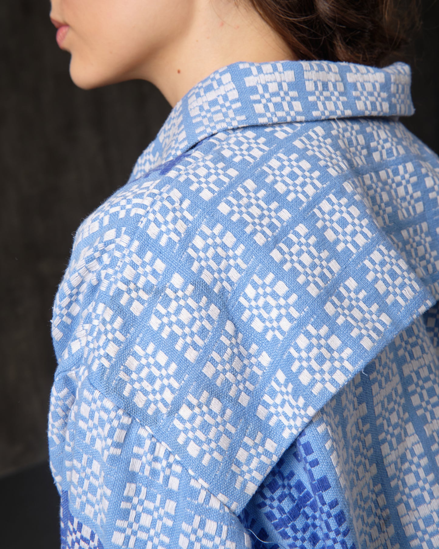 Shirt jacket recycled jacquard with ornament