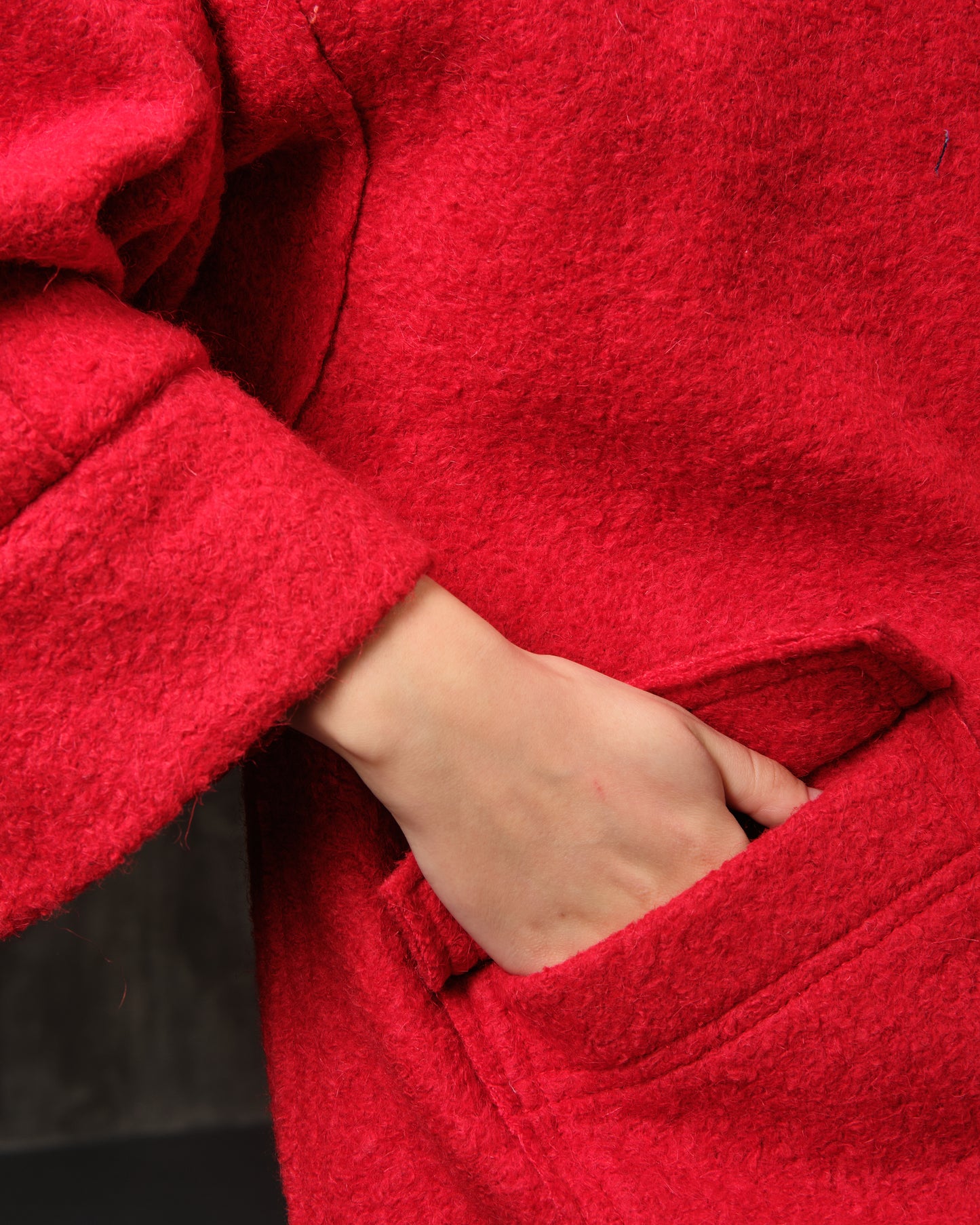 Bomber made of wool with decoration on the back in colors