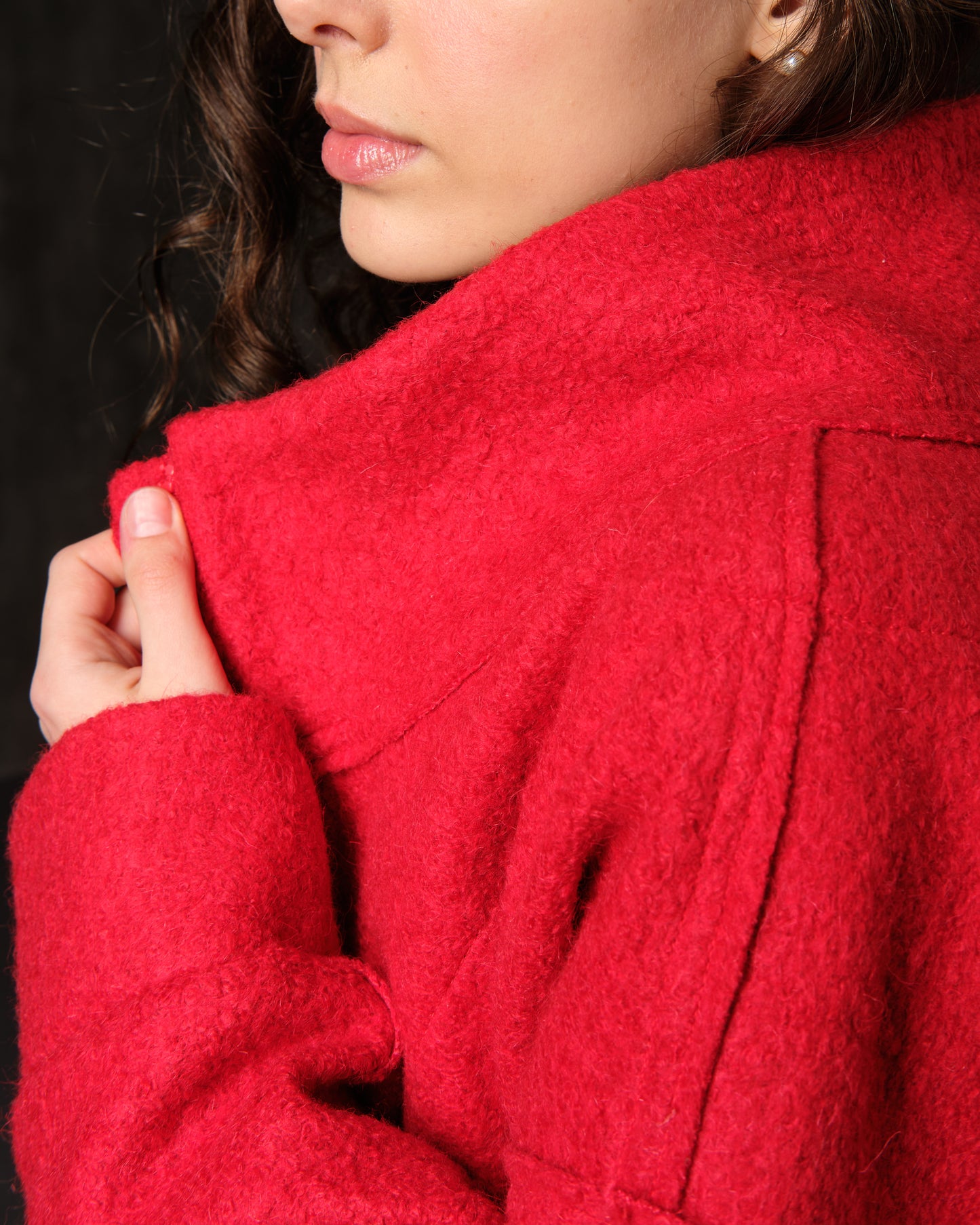 Bomber made of wool with decoration on the back in colors