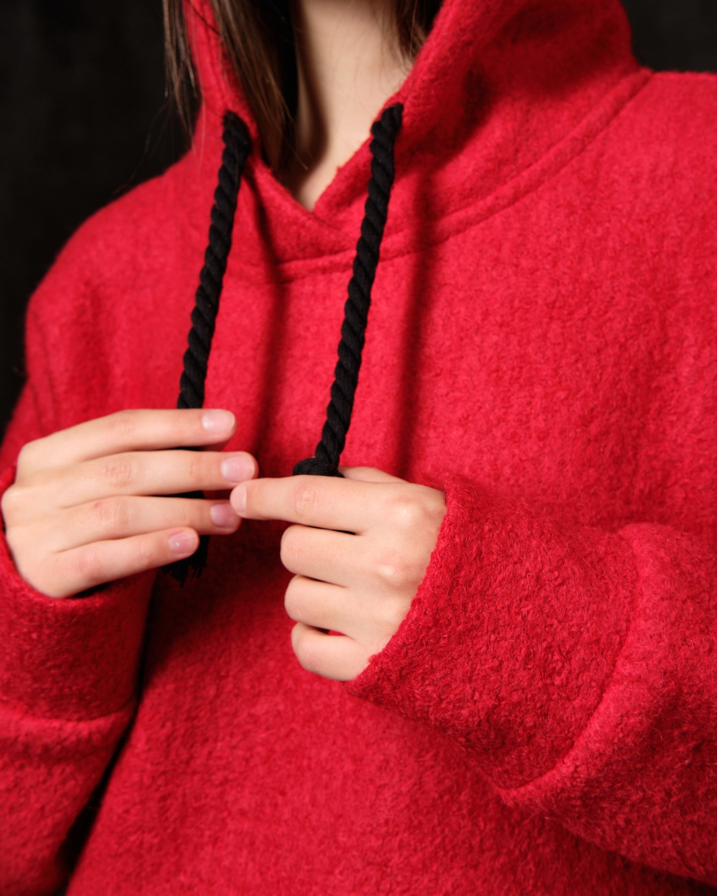 Skinny woolen red short
