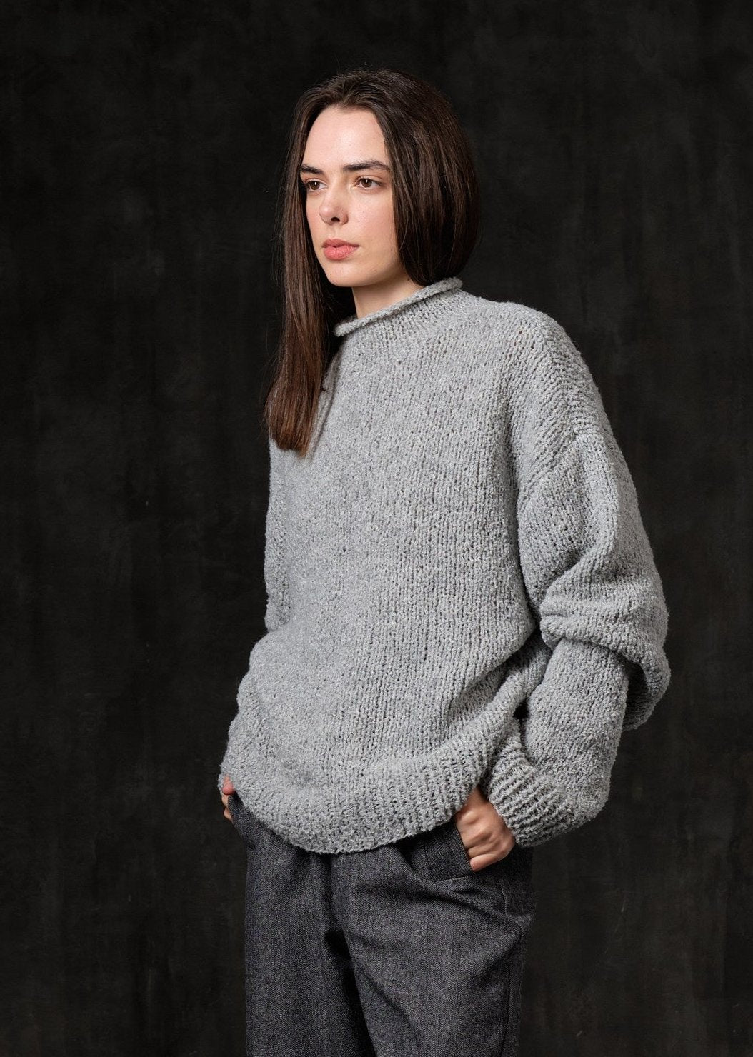 Light wool bouclé sweater