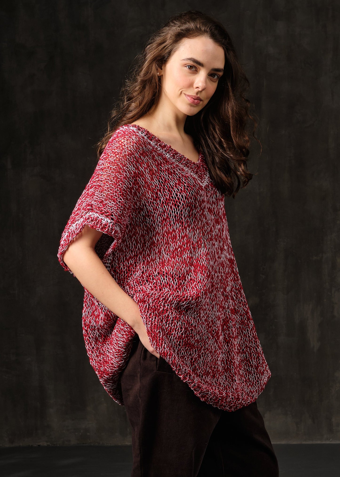 Retro long wool vest
