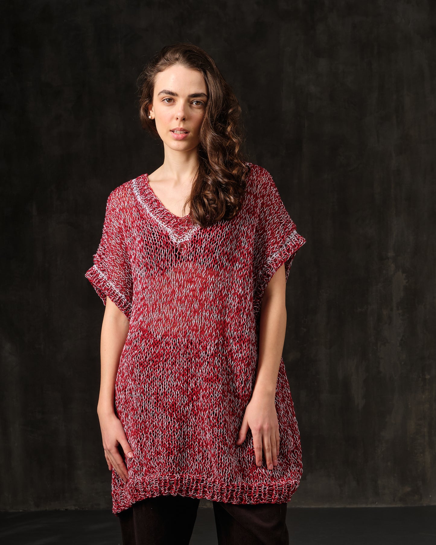 Retro long wool vest