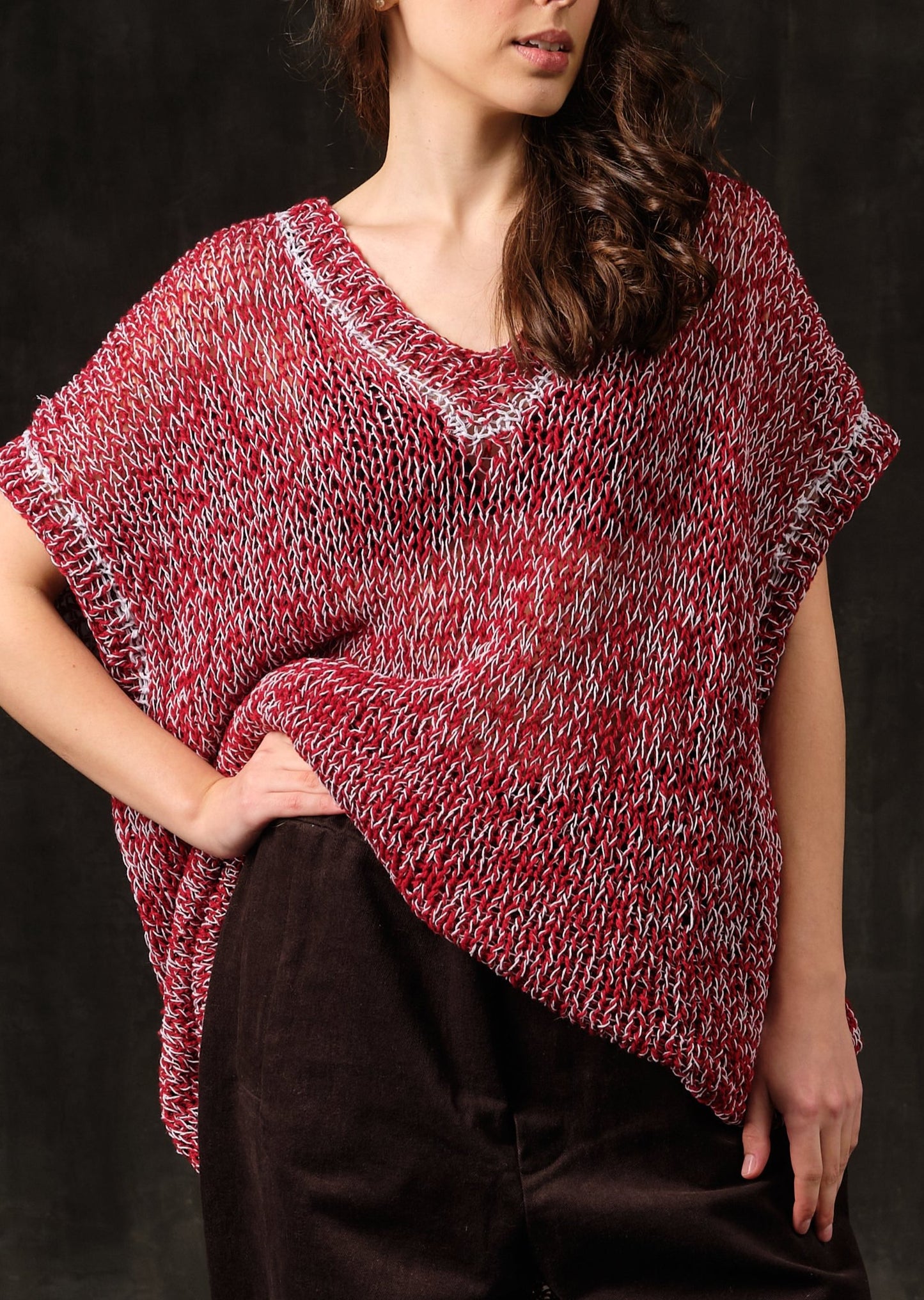 Retro long wool vest