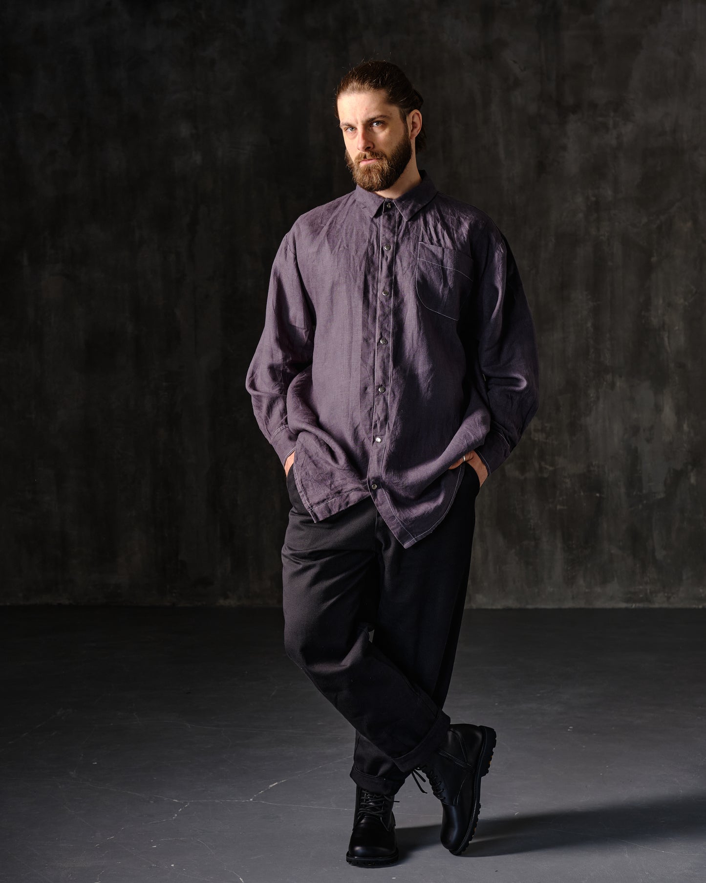 Oversize white linen shirt