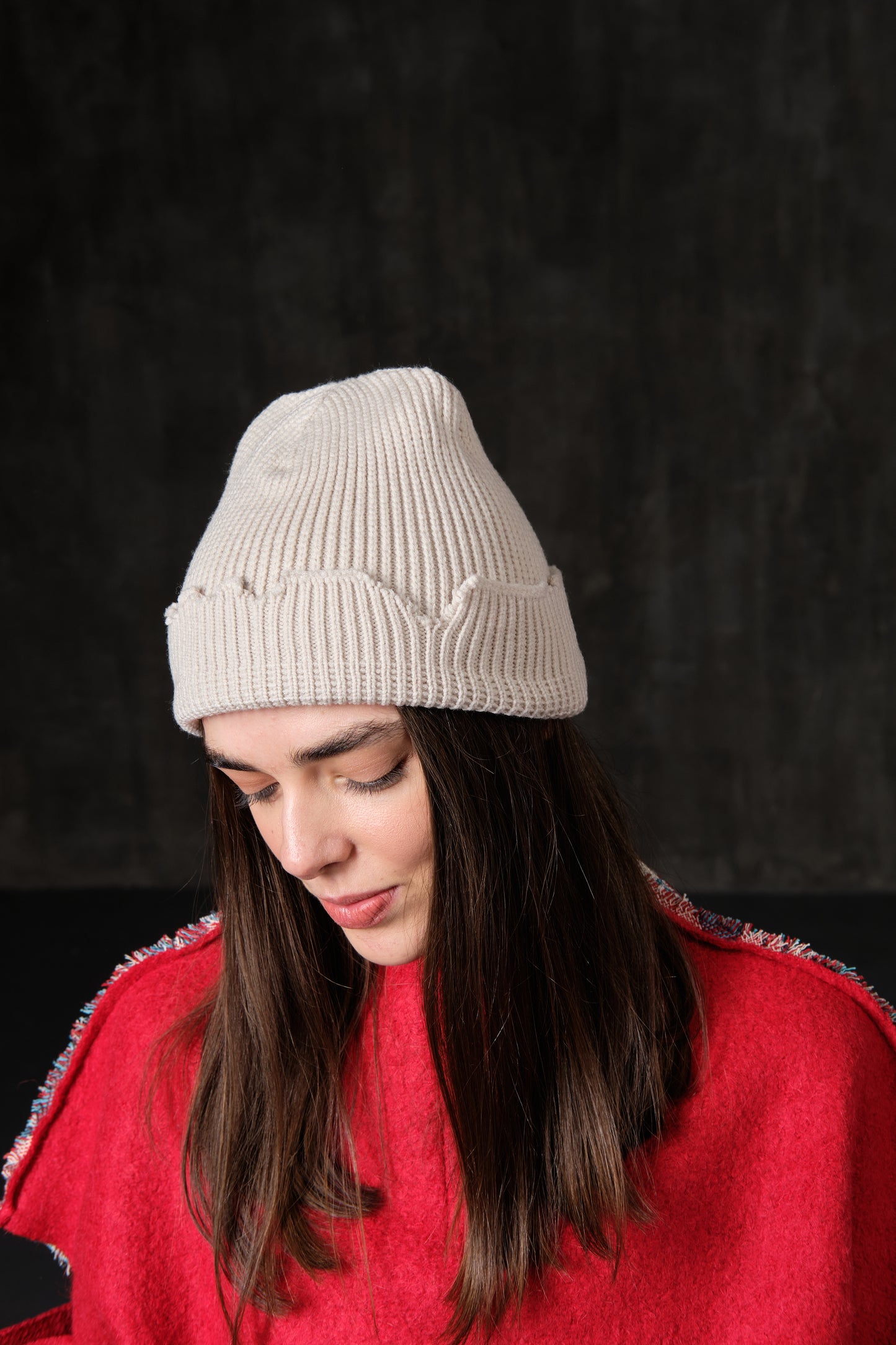 Blue-black ragged cotton rep hat