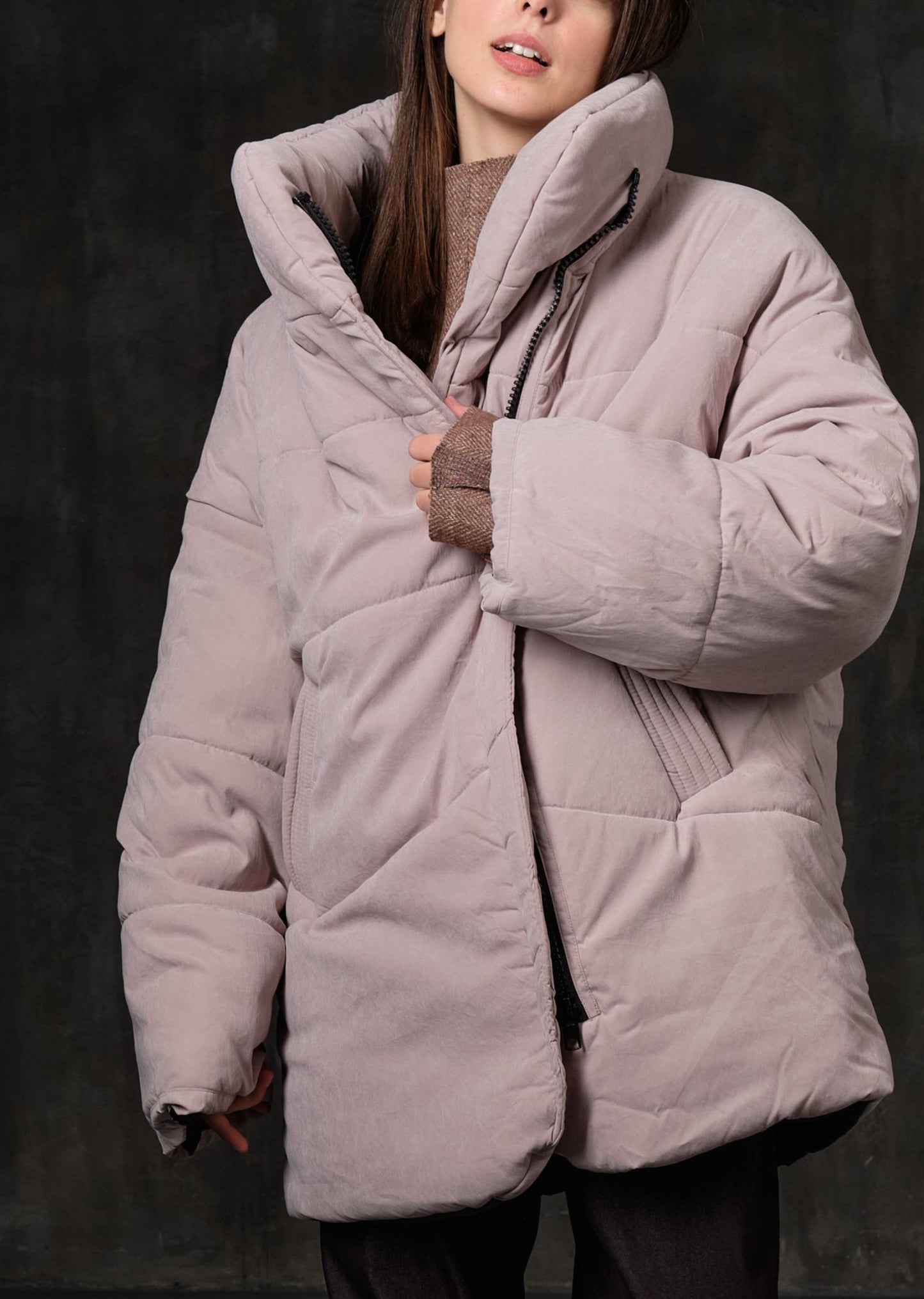 Oversize milk down jacket