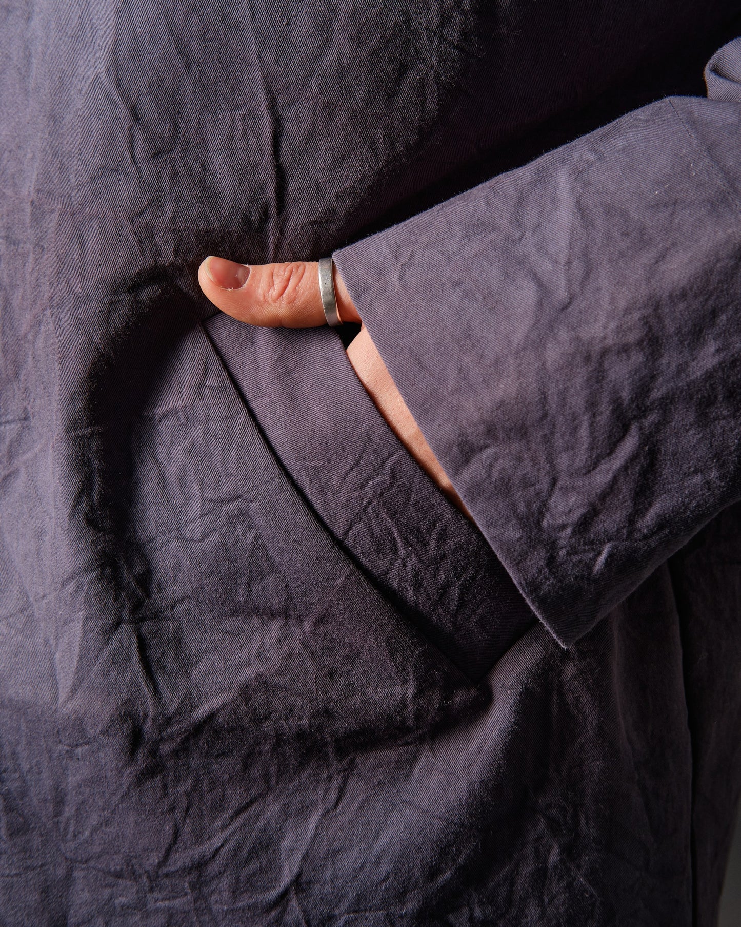 Hand-dyed gray cotton coat-jacket