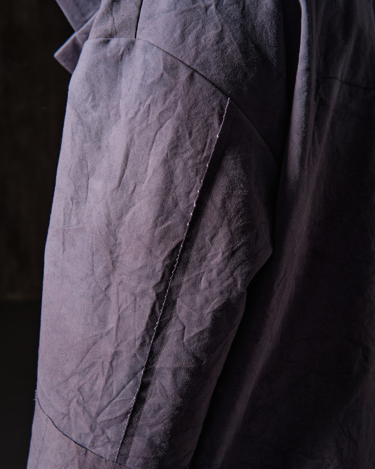 Hand-dyed gray cotton coat-jacket