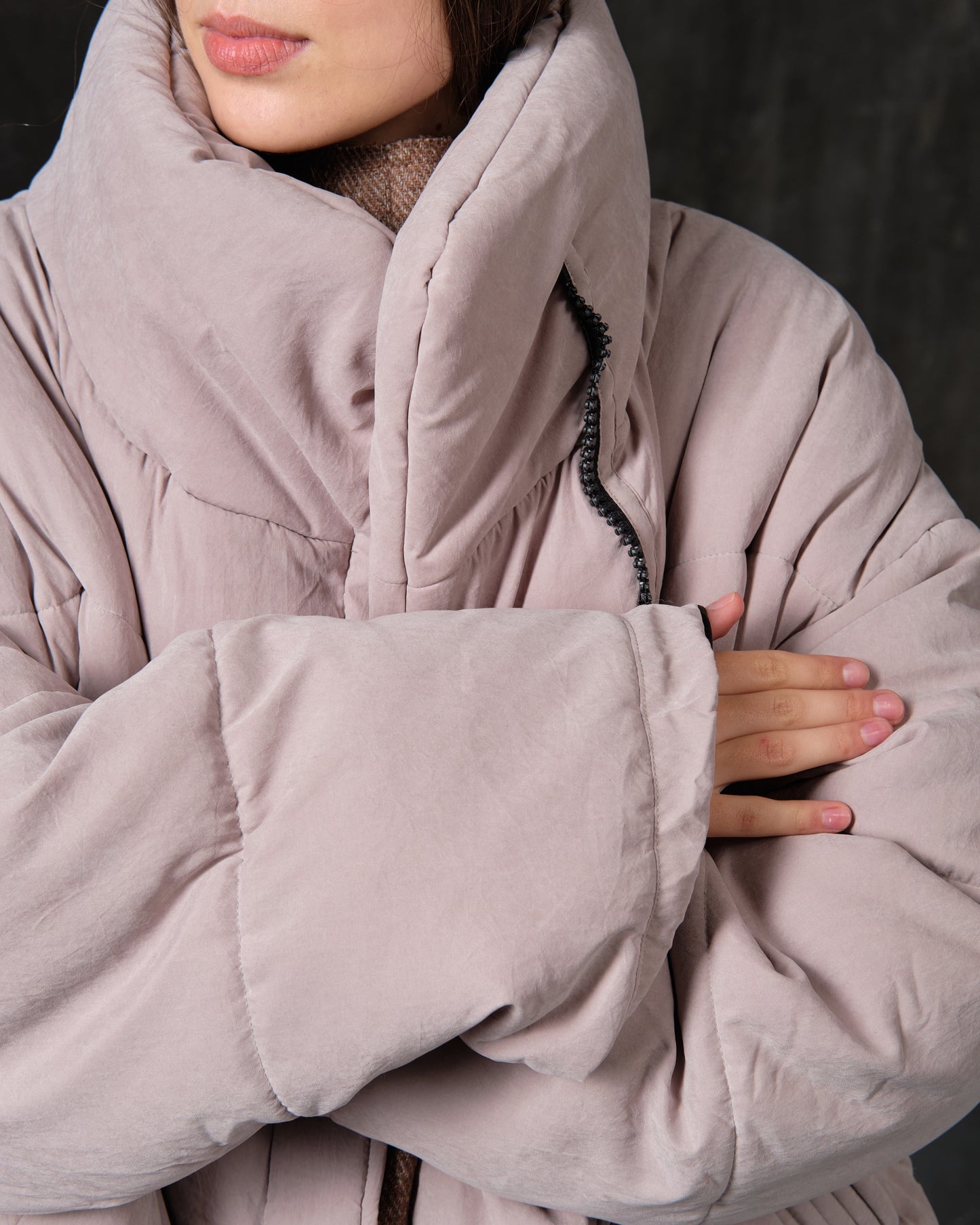 Oversize milk down jacket