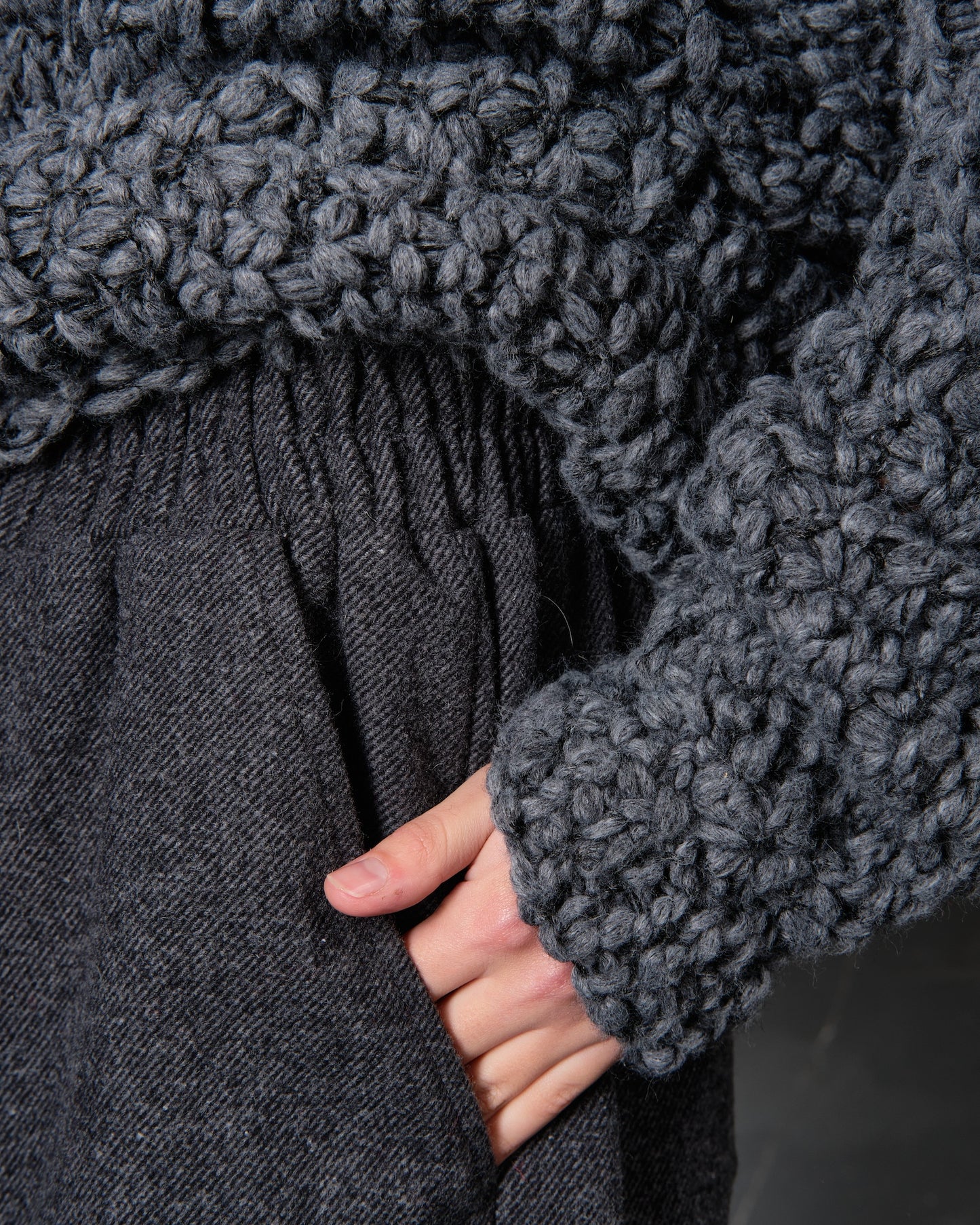 Dark gray wool boyfriends
