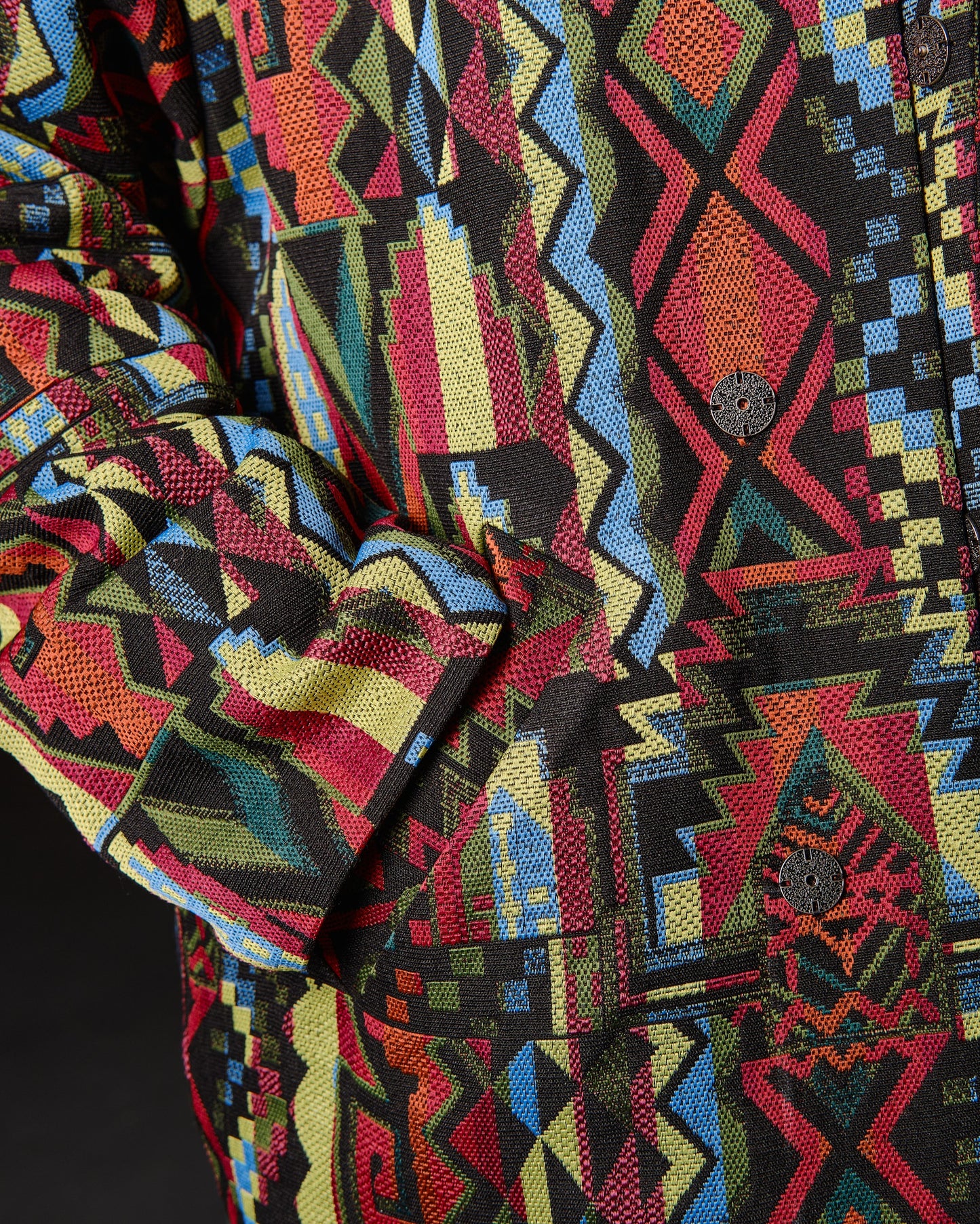 Coat unisex jacquard geometric ornament
