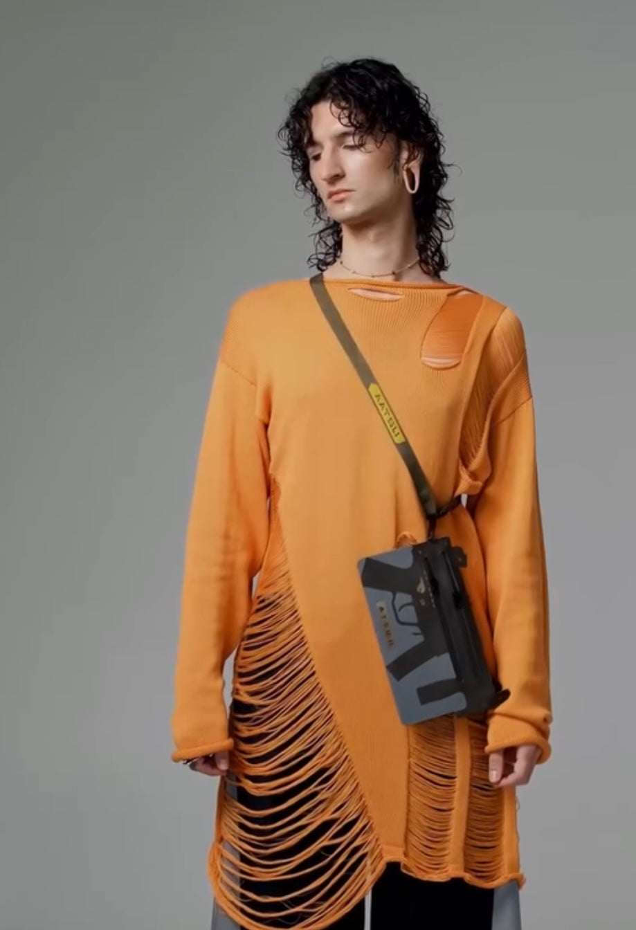 Outrageous orange cotton sweater
