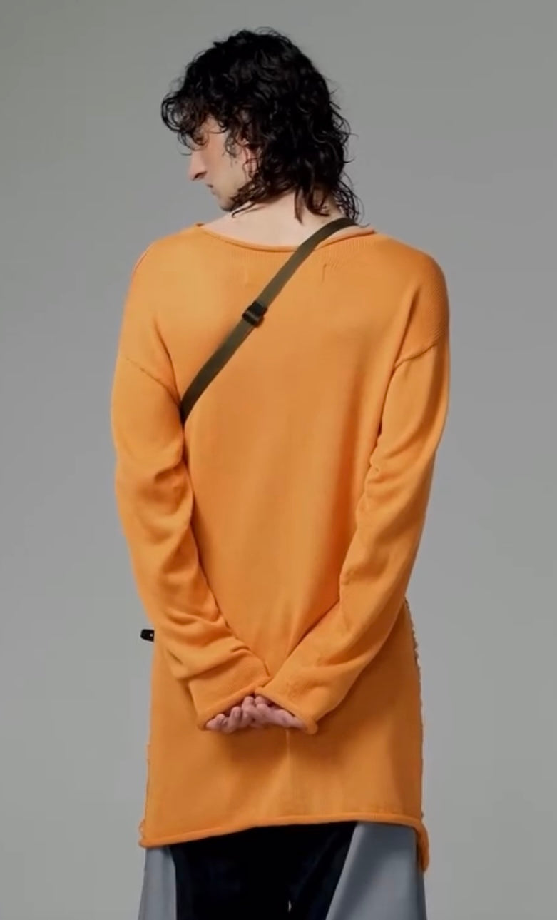 Outrageous orange cotton sweater