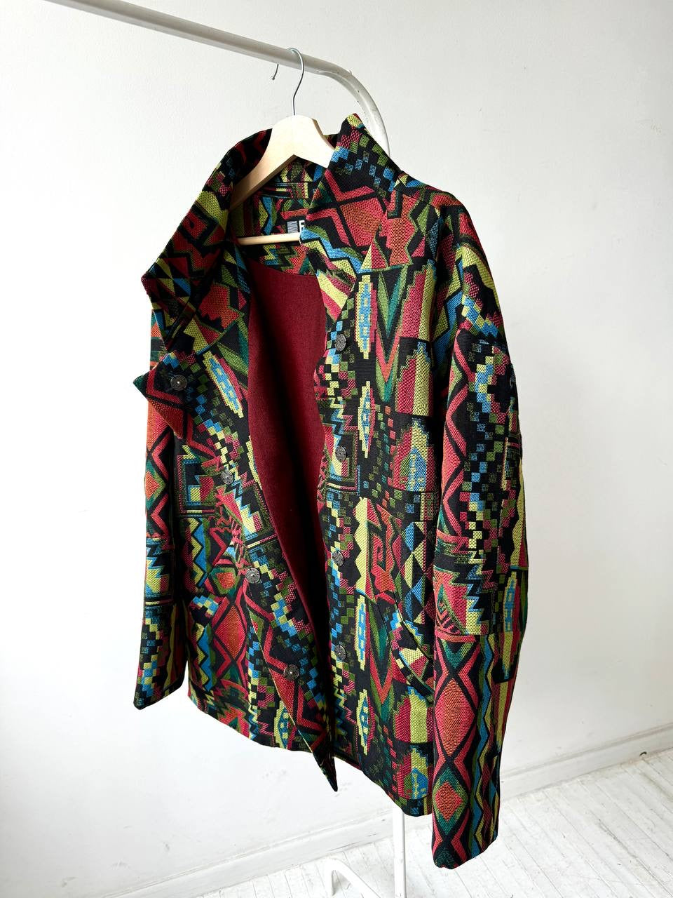 Unisex coat, geometric pattern, 2 colors