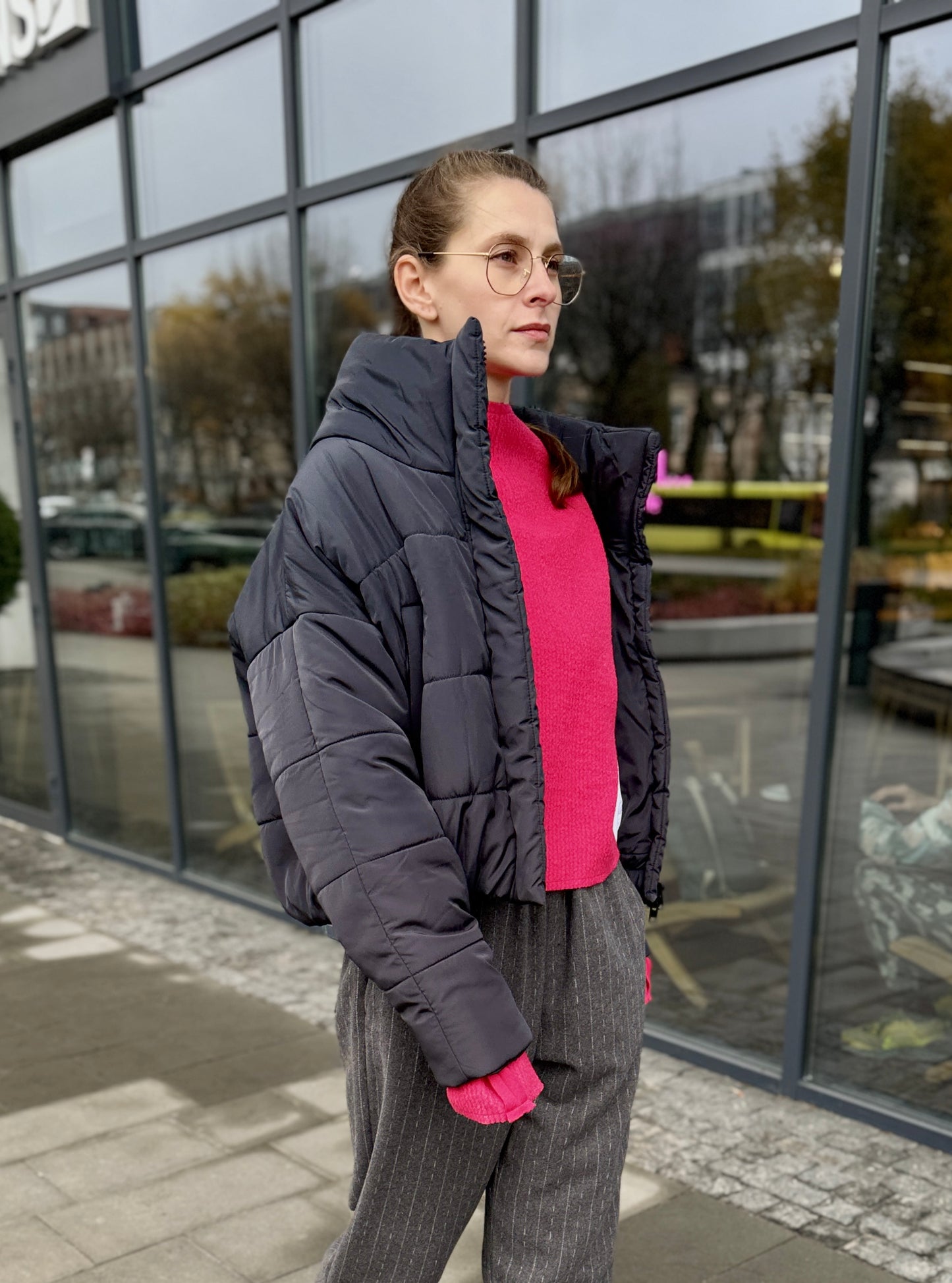 The jacket is insulated quilted