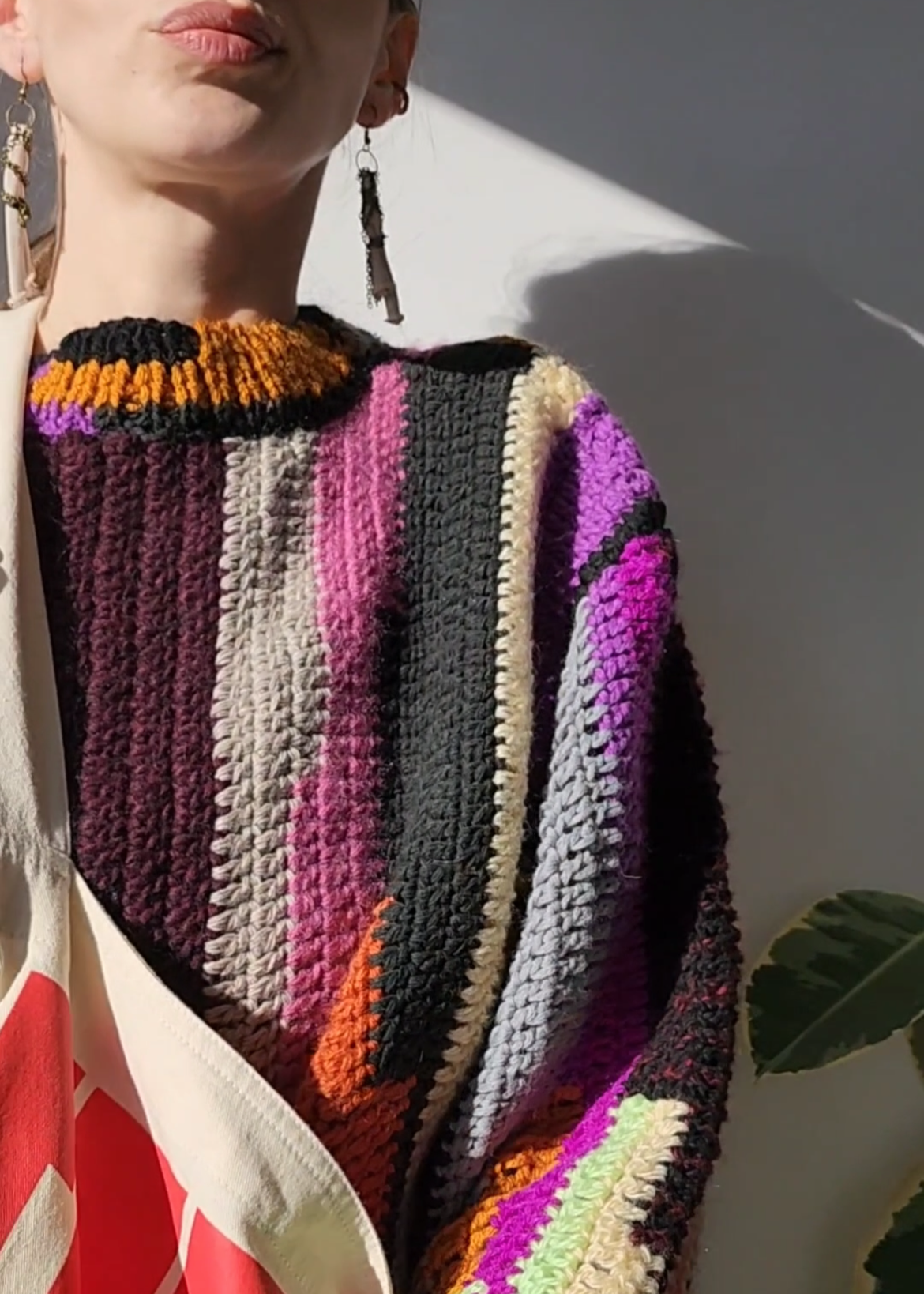 Colored wool sweater