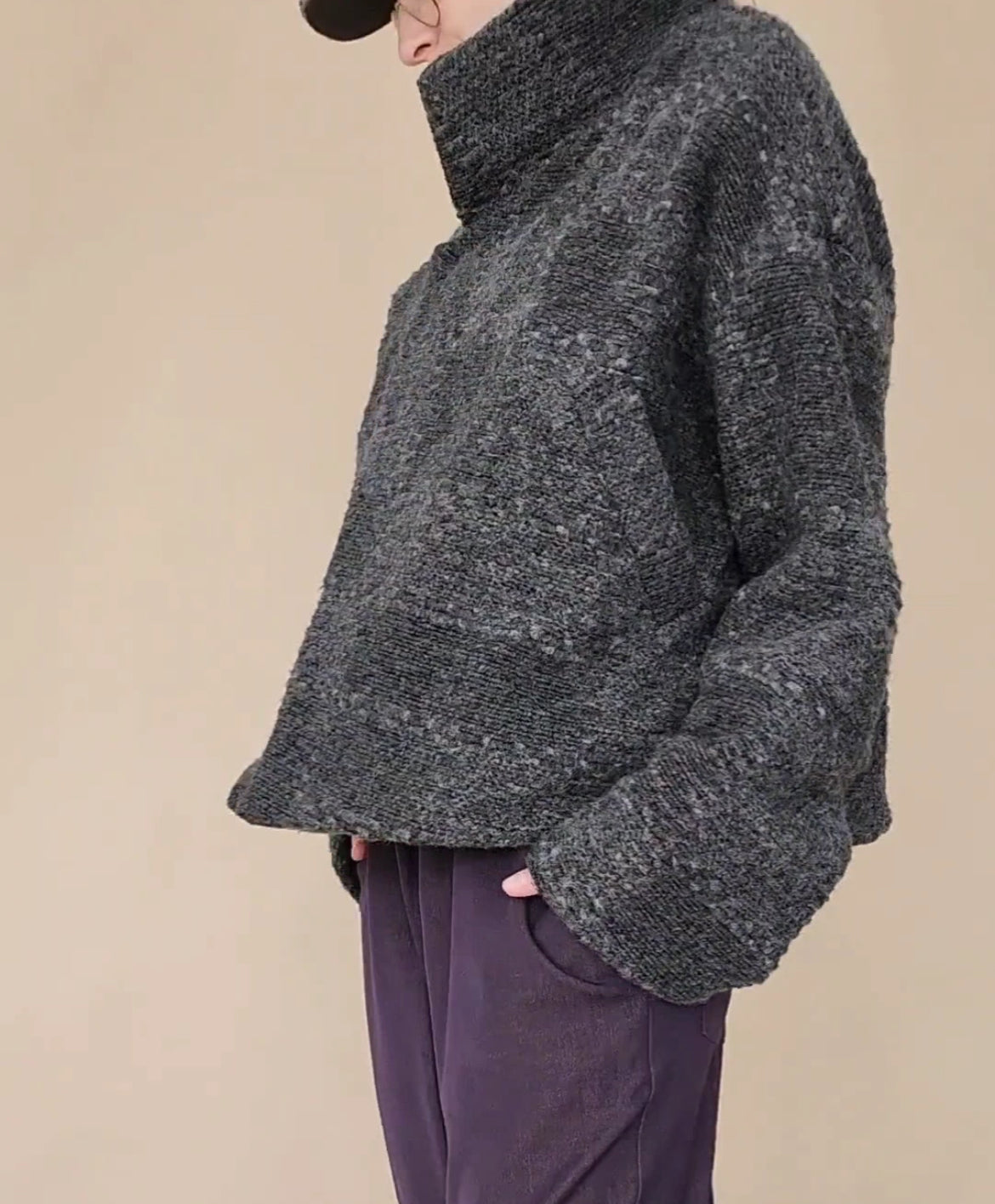 Short woolen coat, thick knitwear