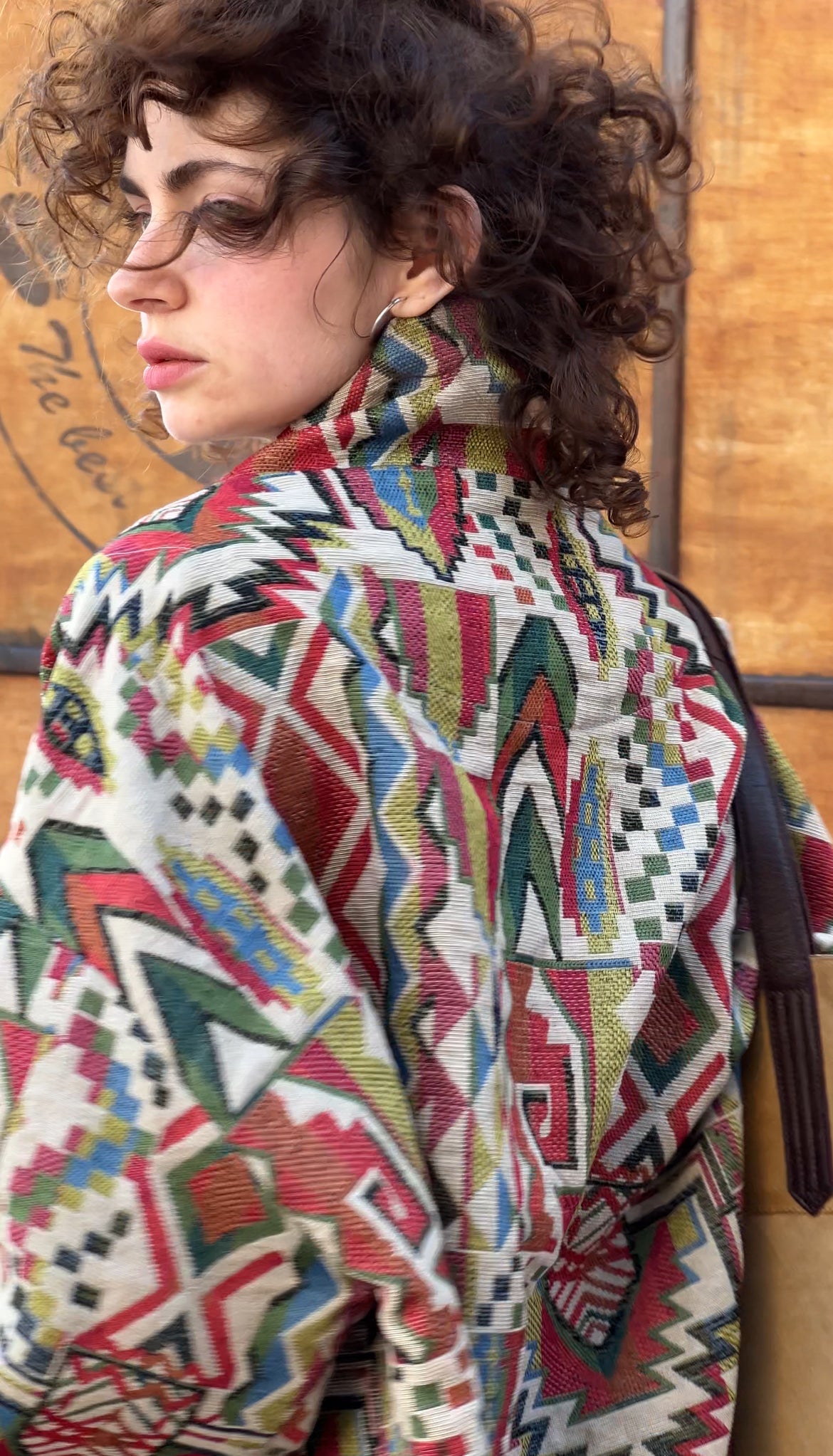 Unisex coat, geometric pattern, 2 colors