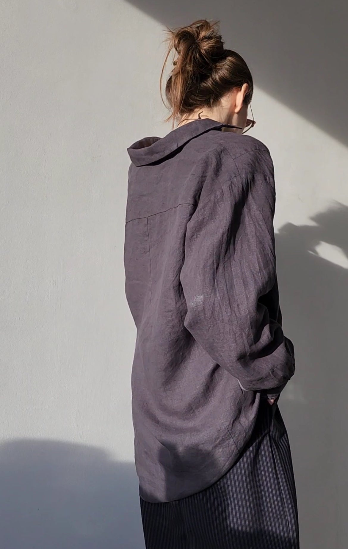 Oversize white linen shirt