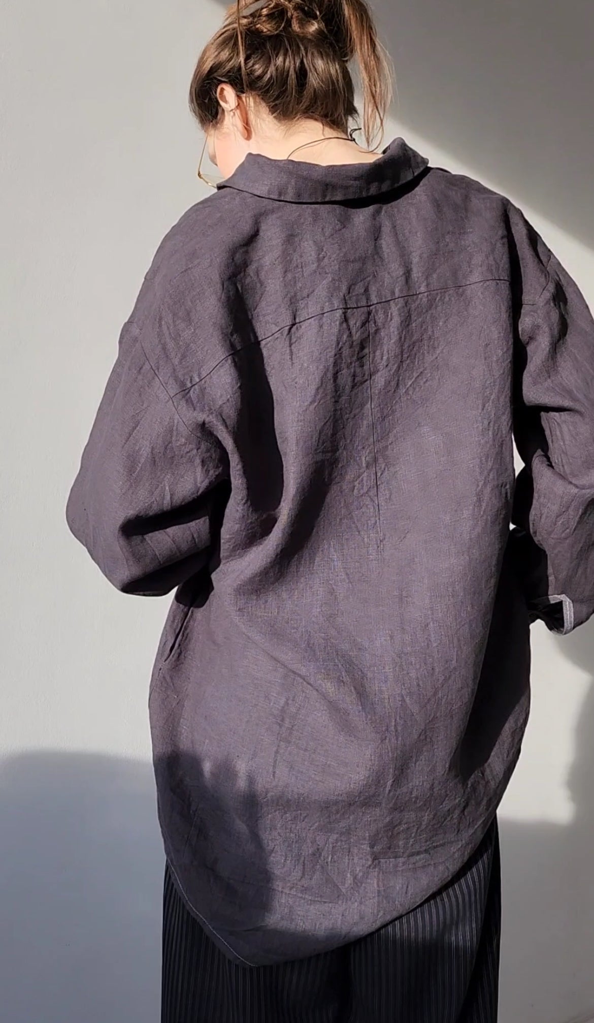 Oversize white linen shirt