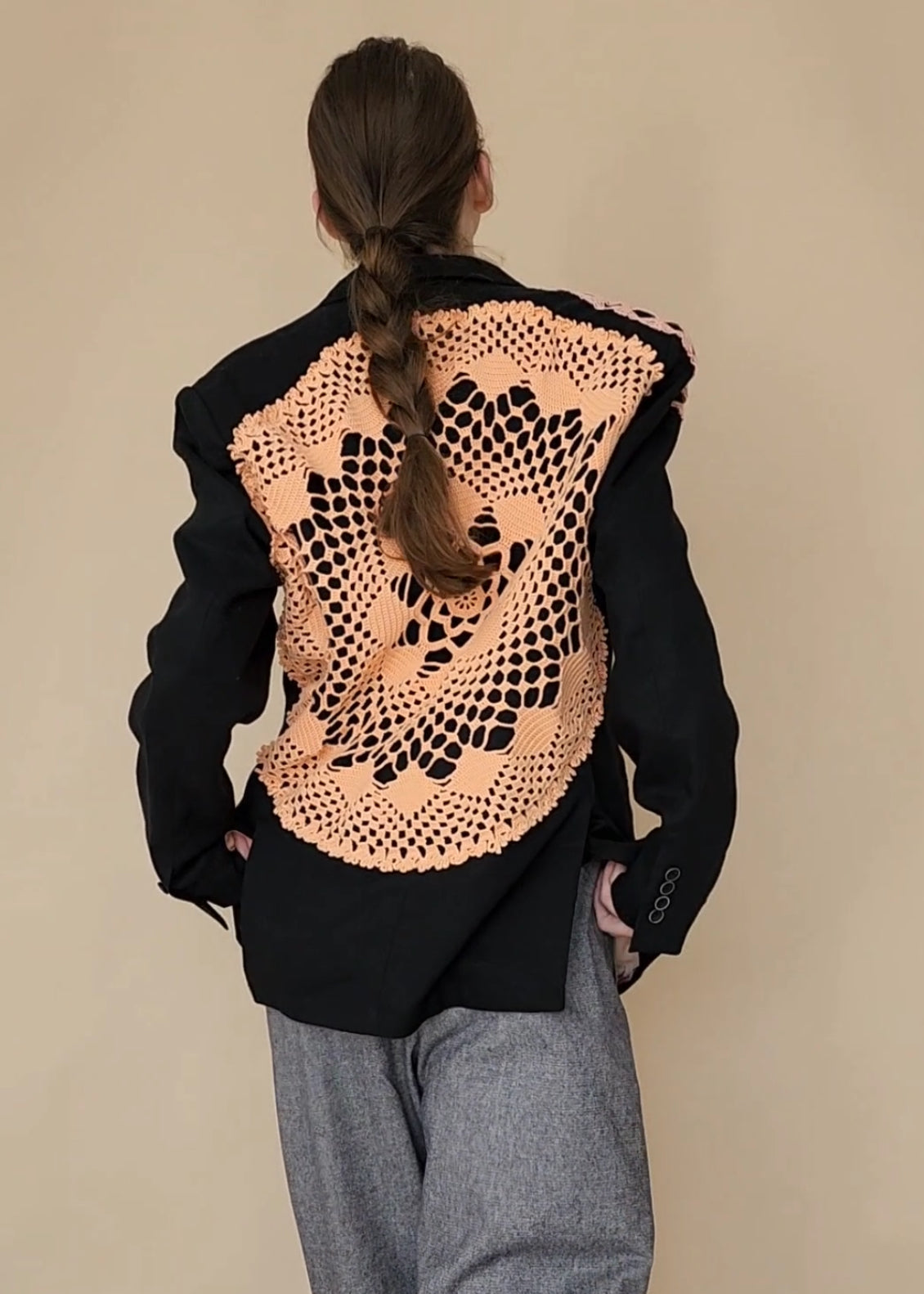 Jacket-shirt black linen
