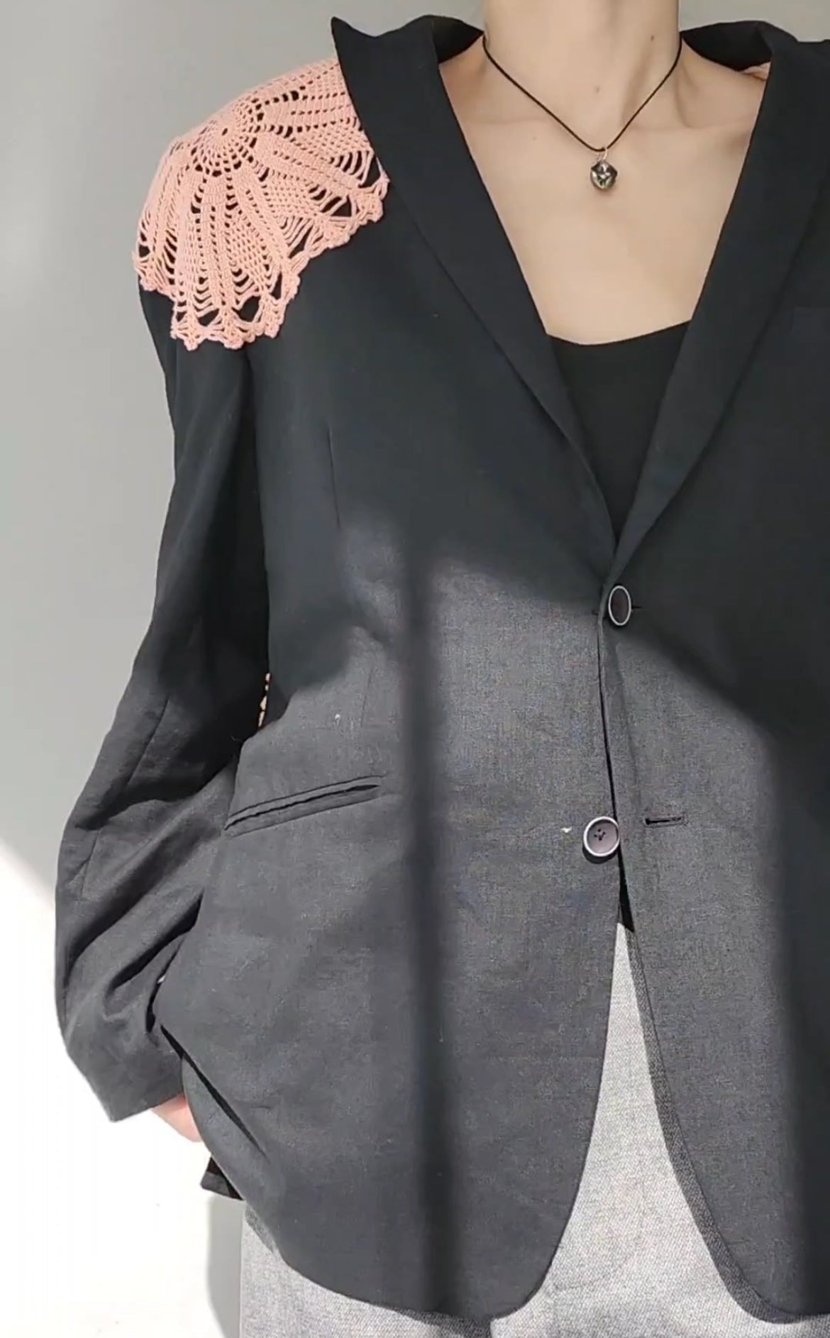 Jacket-shirt black linen