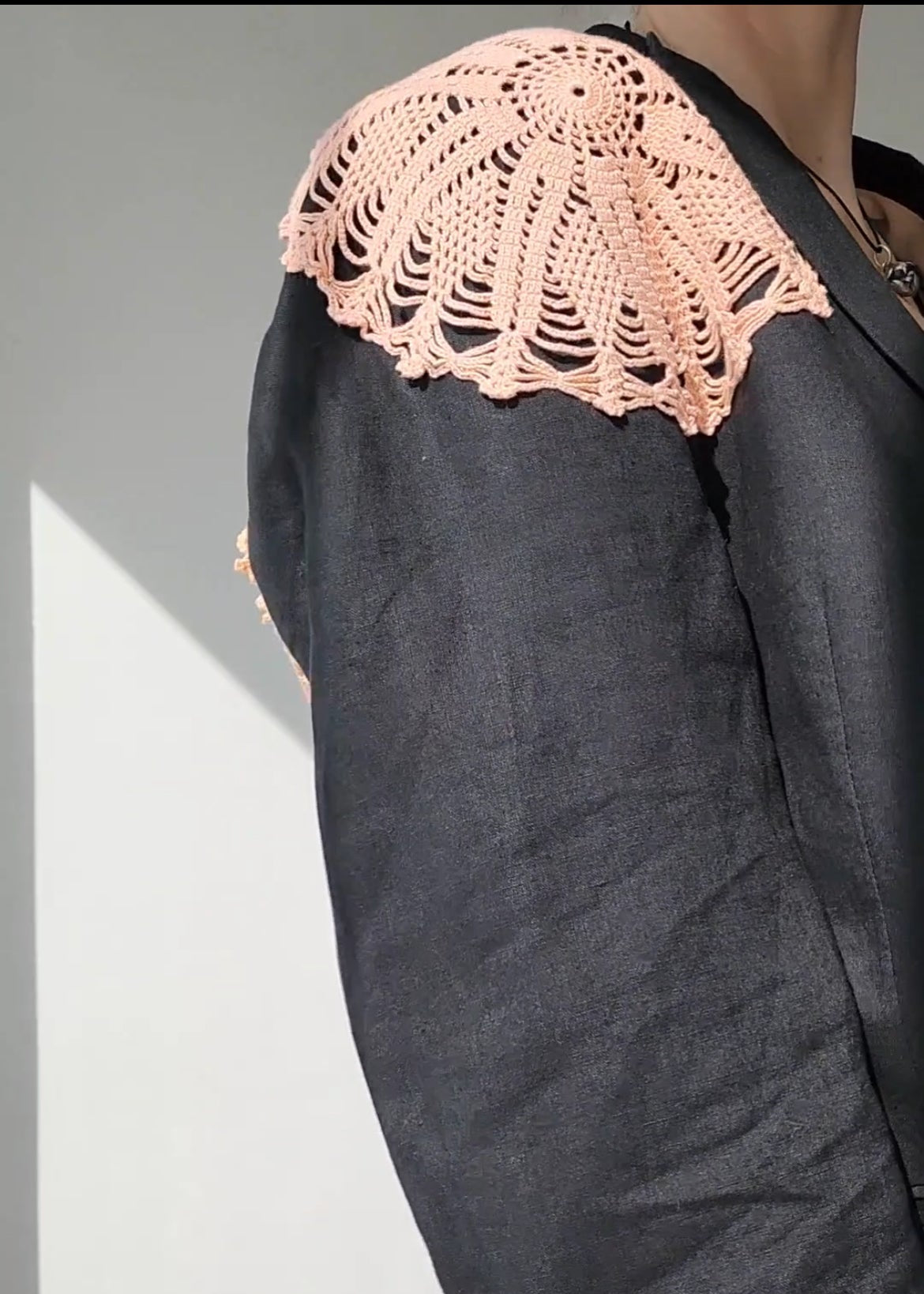 Jacket-shirt black linen