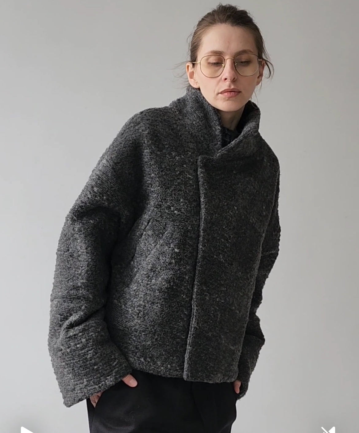 Short woolen coat, thick knitwear
