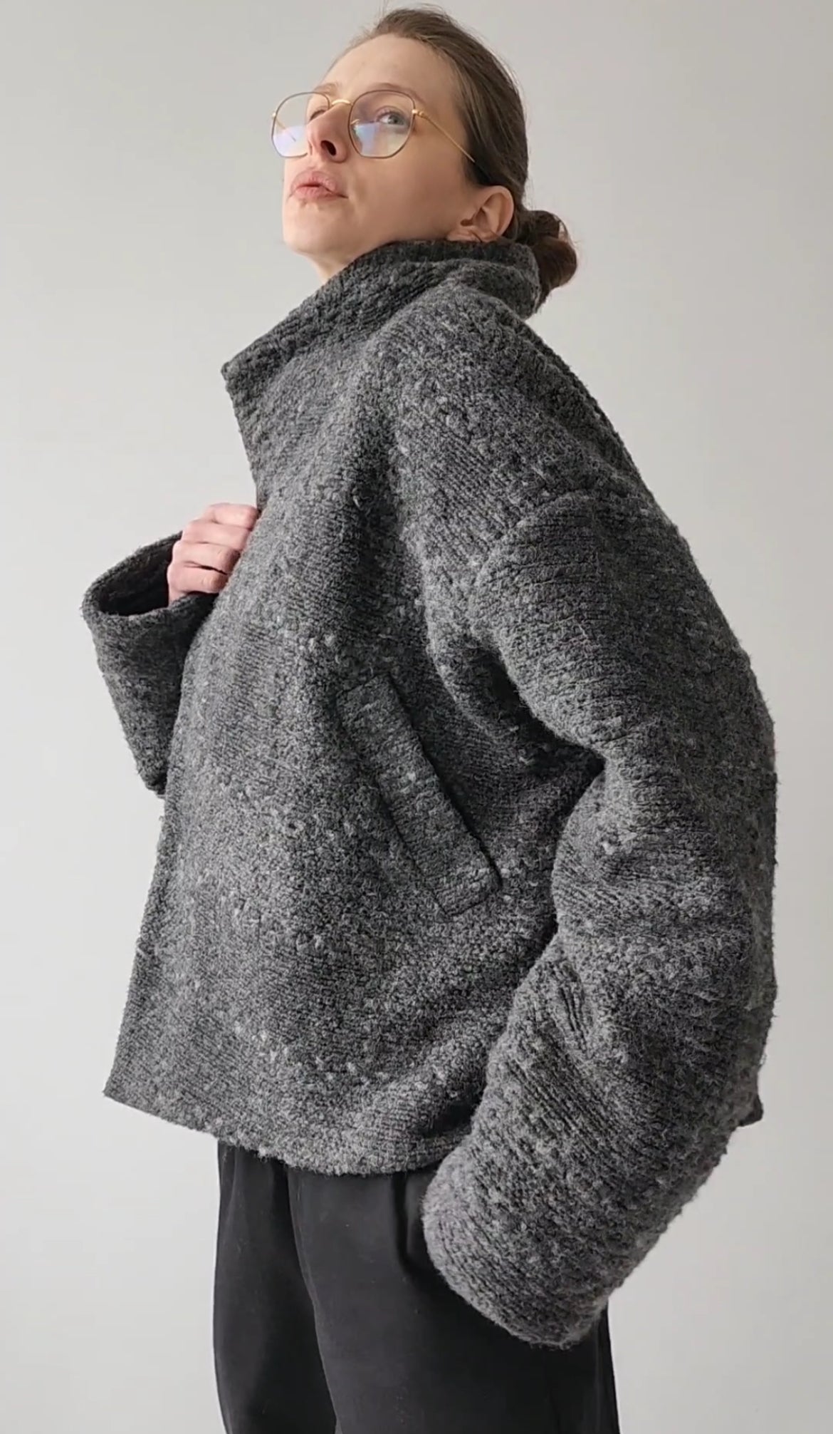 Short woolen coat, thick knitwear