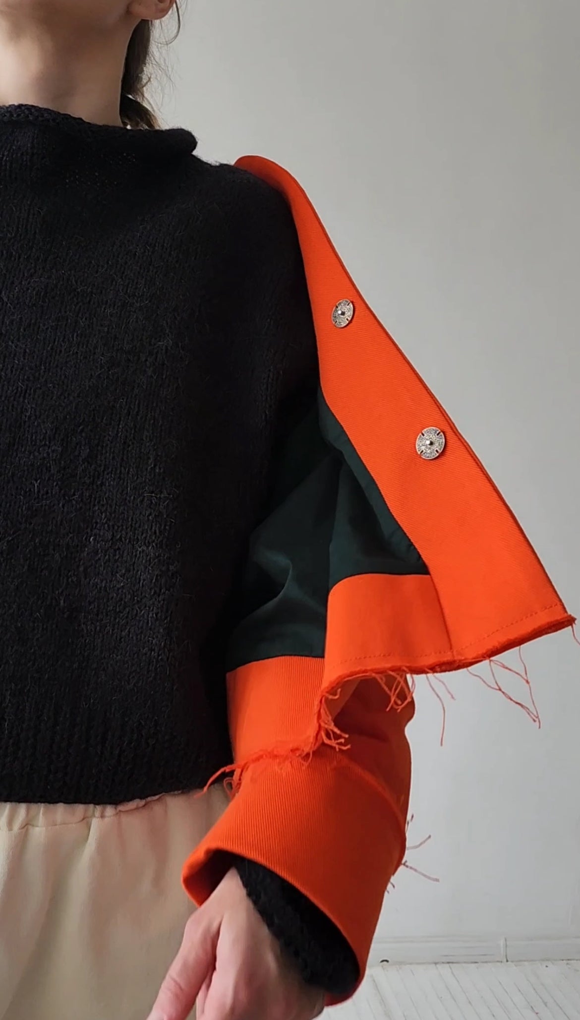 Hand-dyed gray cotton coat-jacket