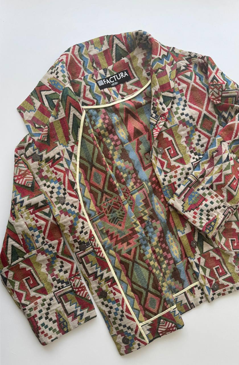Unisex coat, geometric pattern, 2 colors