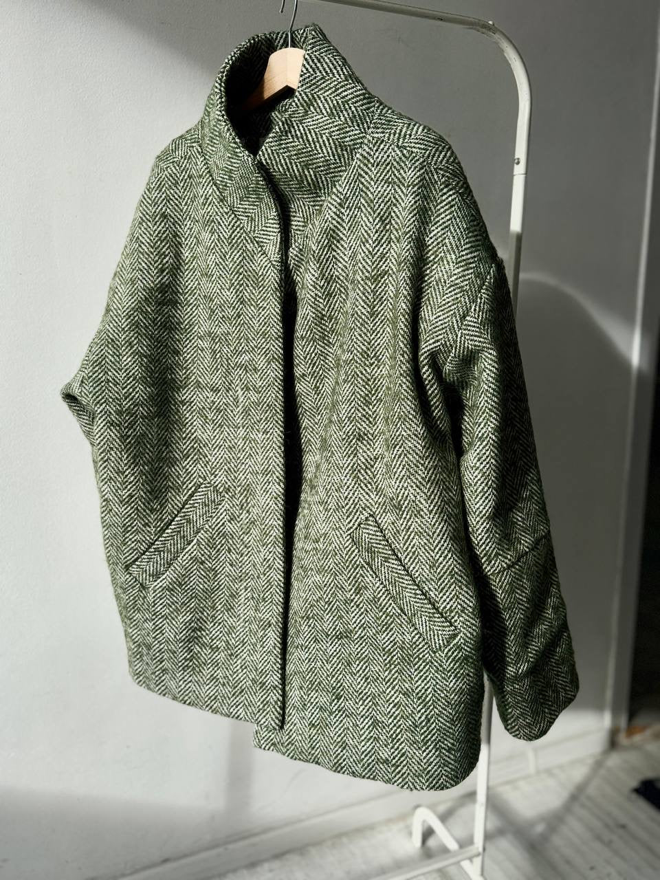 Пальто вовняне зелене чоловіче