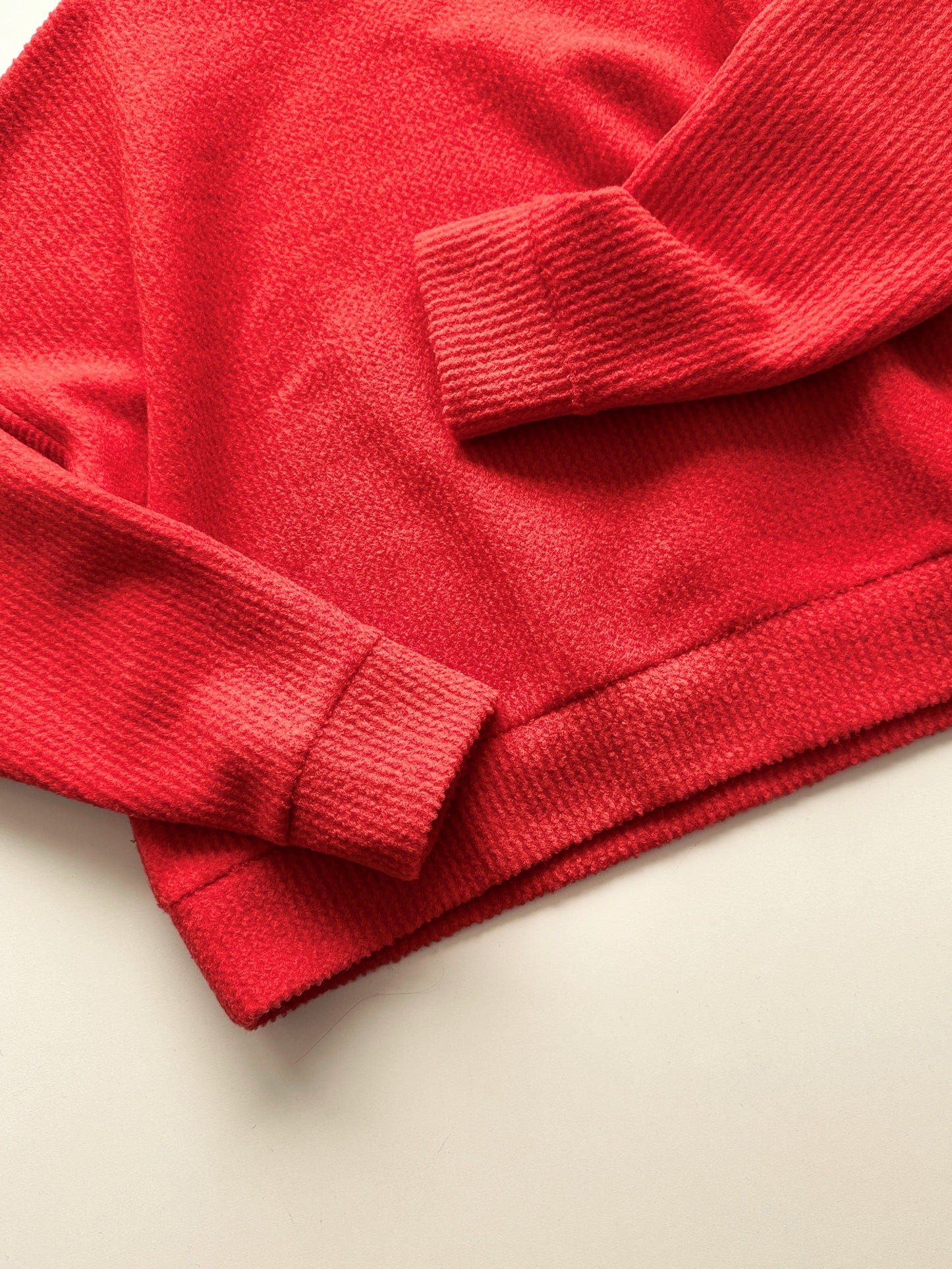 Orange-red textile trapeze sweater