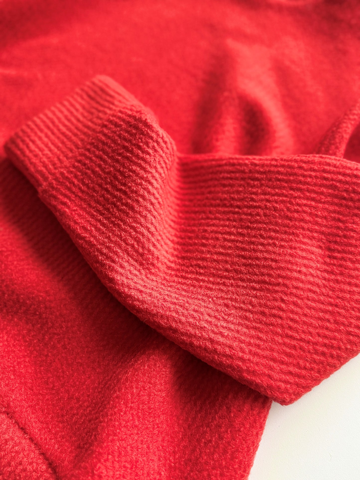 Orange-red textile trapeze sweater